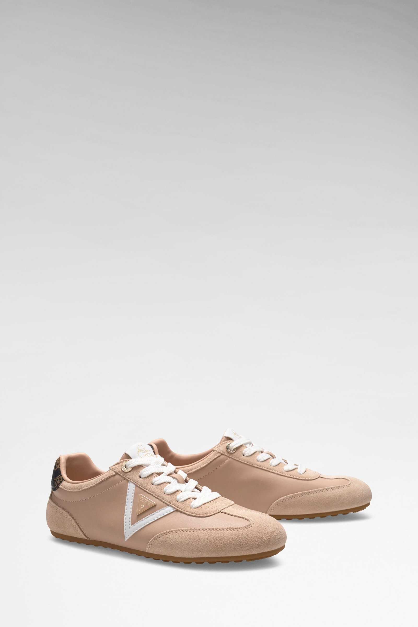 Guess Relli Sneakers Van Echt Leer in beige