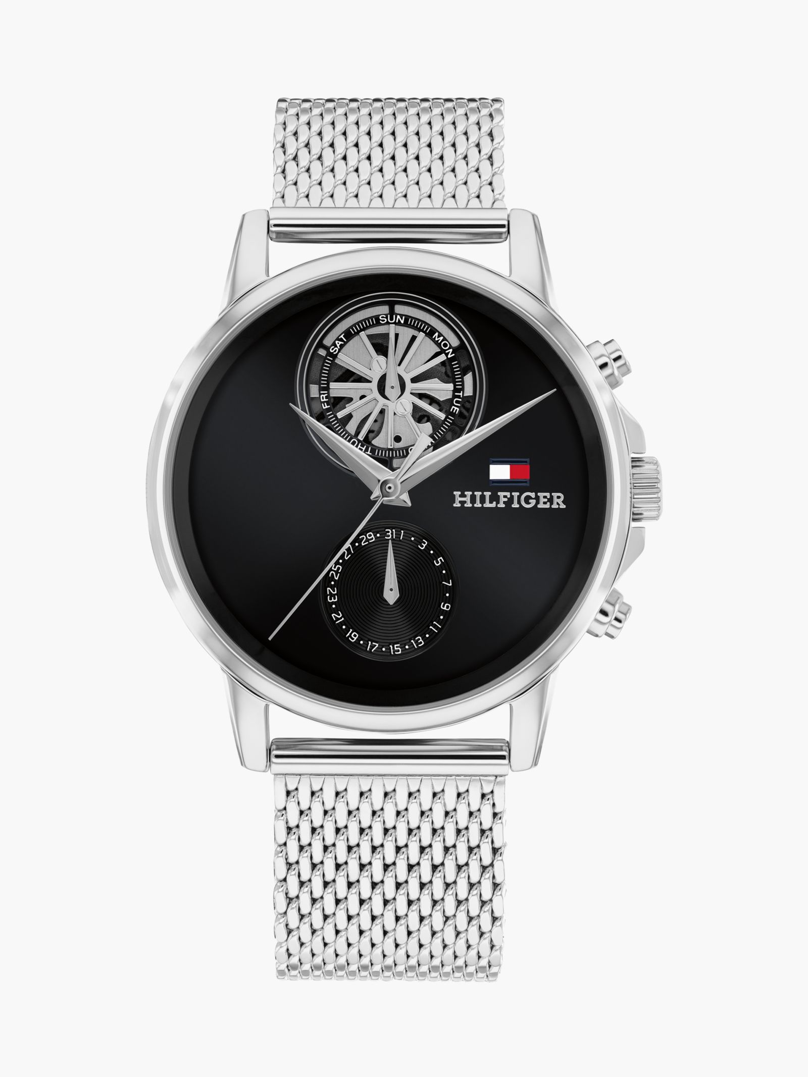 Tommy Hilfiger Horloge met skeleton detail en mesh band