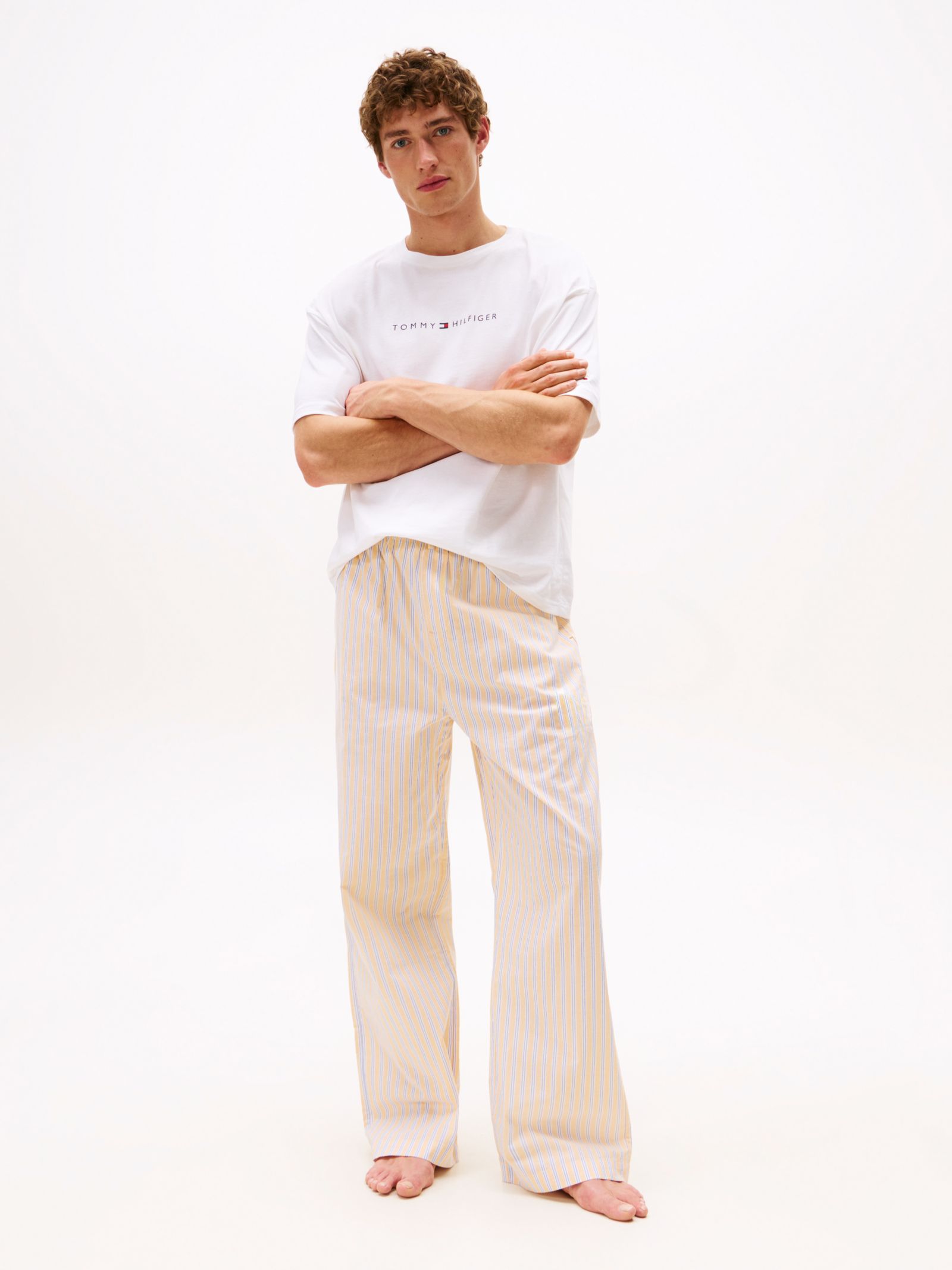 Tommy Hilfiger TH Original Relaxed fit poplin pyjamabroek in geel