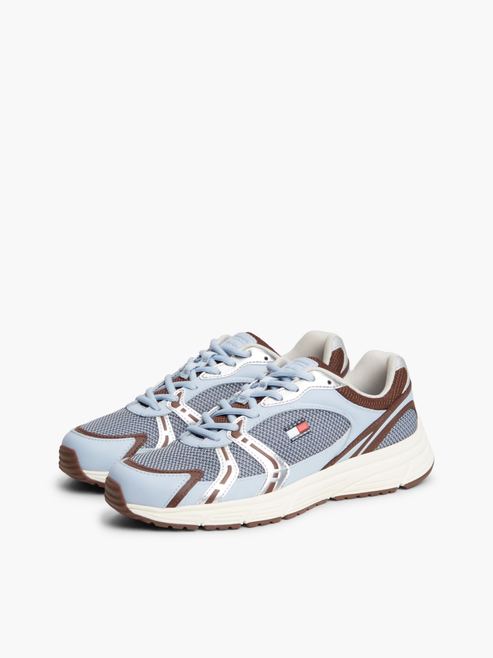 Tommy Jeans Sneaker met gemengde texturen en logo in blauw