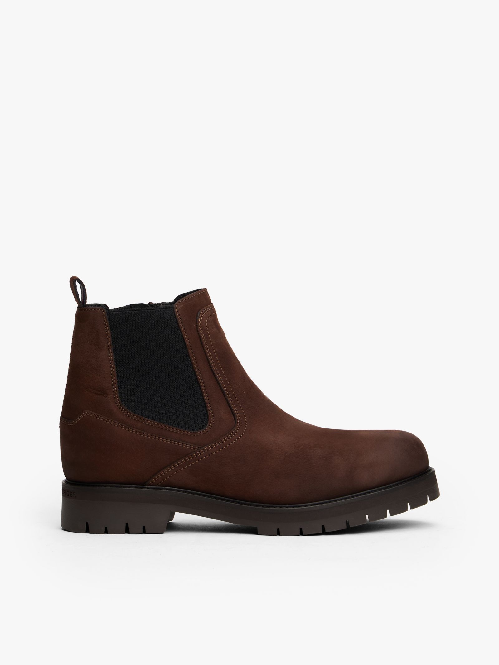 Tommy Hilfiger Leren Chelsea boots met profielzool in bruin