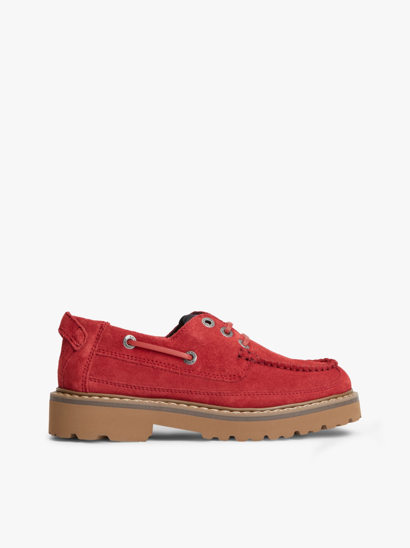 Tommy Jeans Archive Suède Bootschoen met profielzool in rood