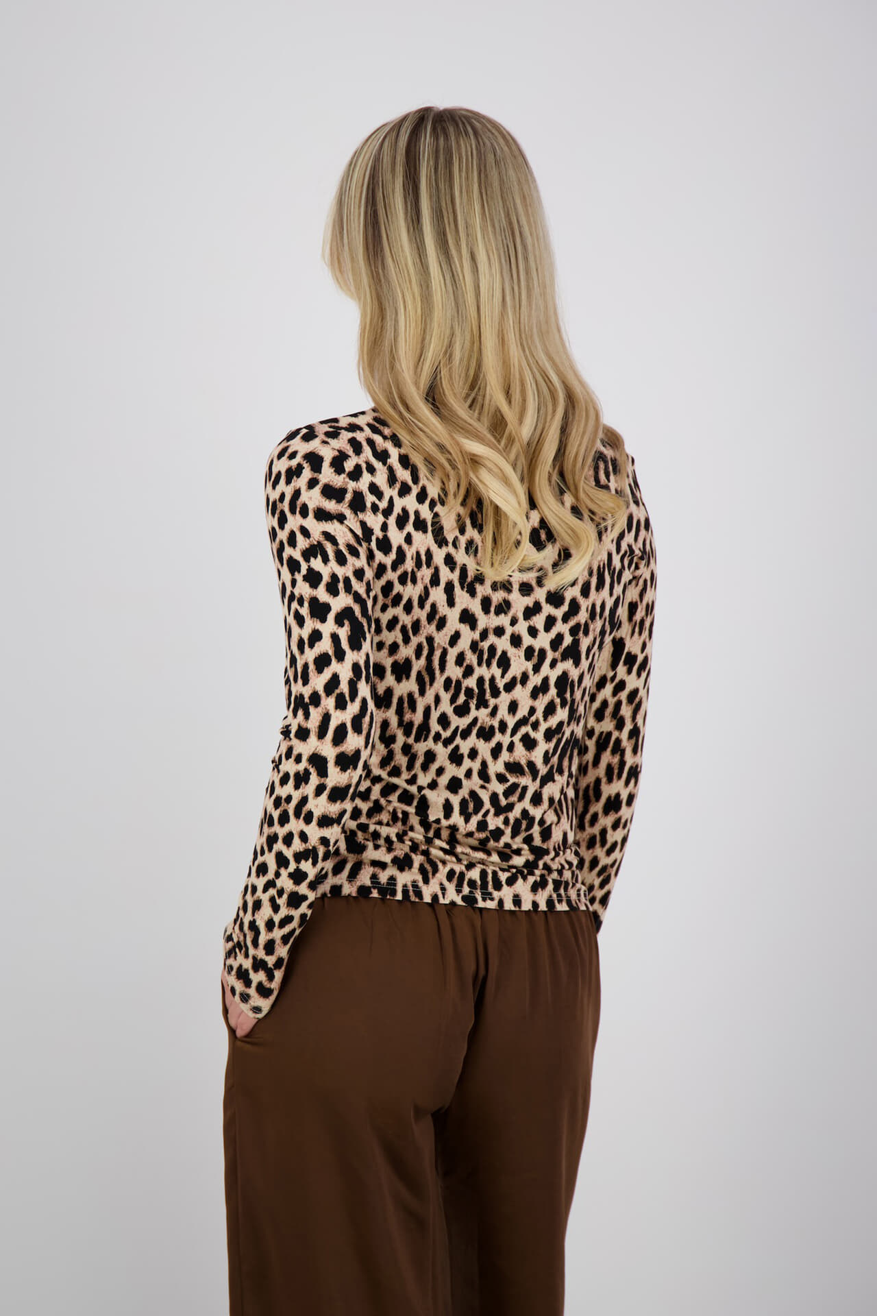 Vive La Femme Top Dide Print Bruin dames