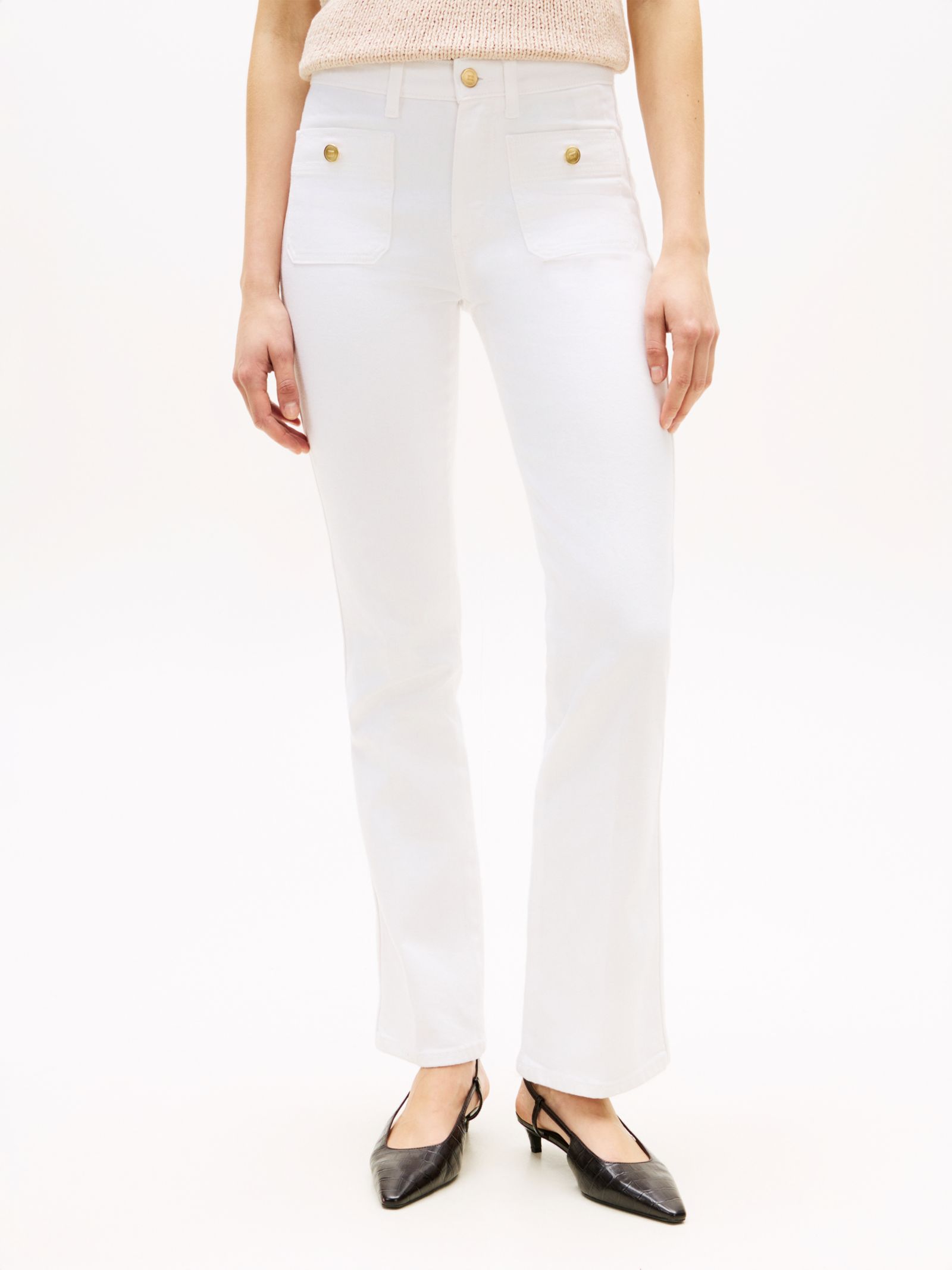 Tommy Hilfiger Medium rise witte bootcut jeans