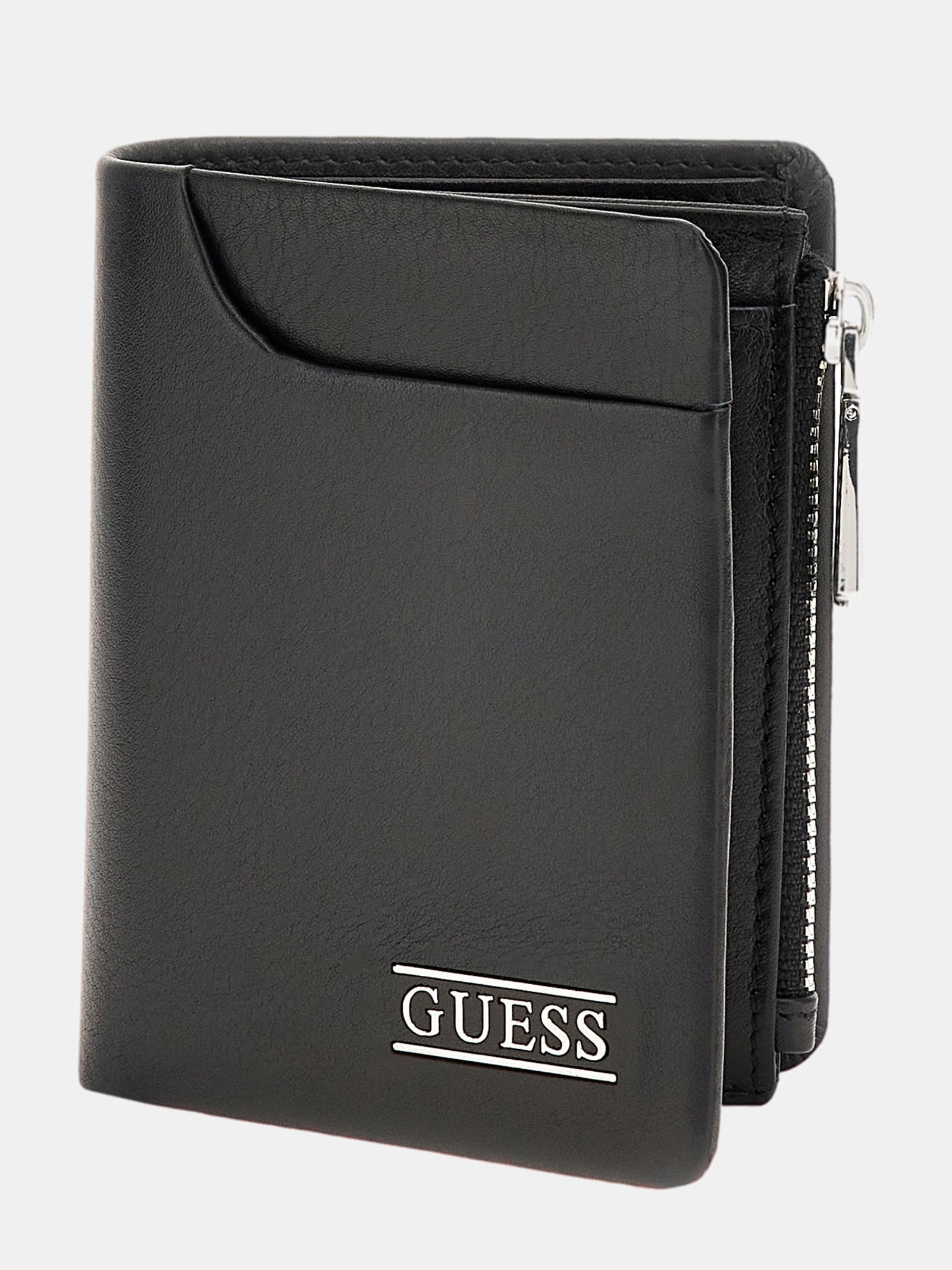 Guess New Boston Portefeuille Echt Leer in zwart