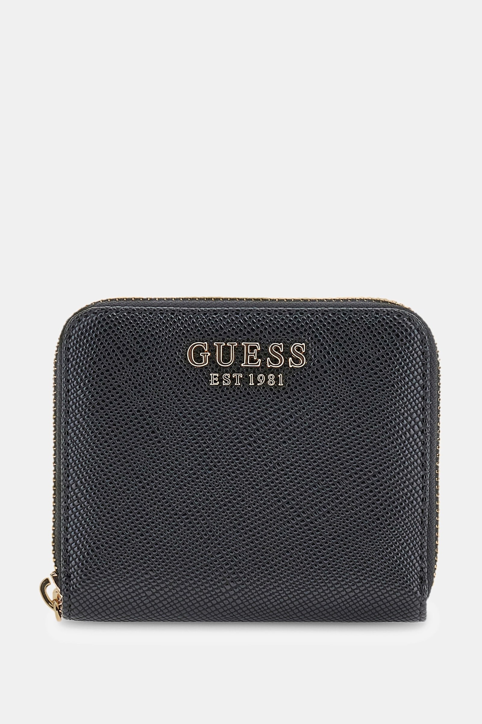 Guess Mini-Portefeuille Laurel Saffiano in zwart