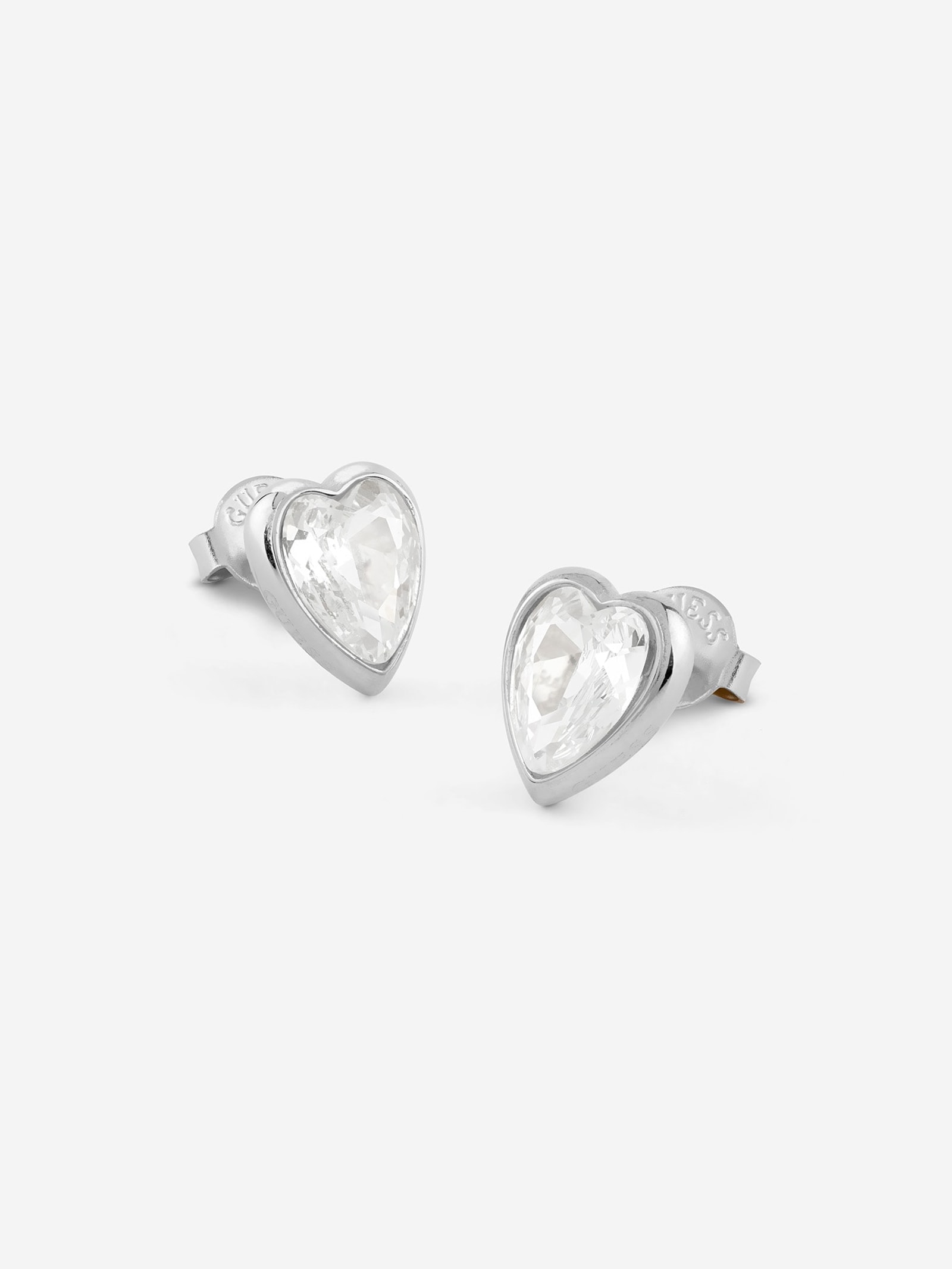 Guess Crystal Love-Oorbellen in zilver