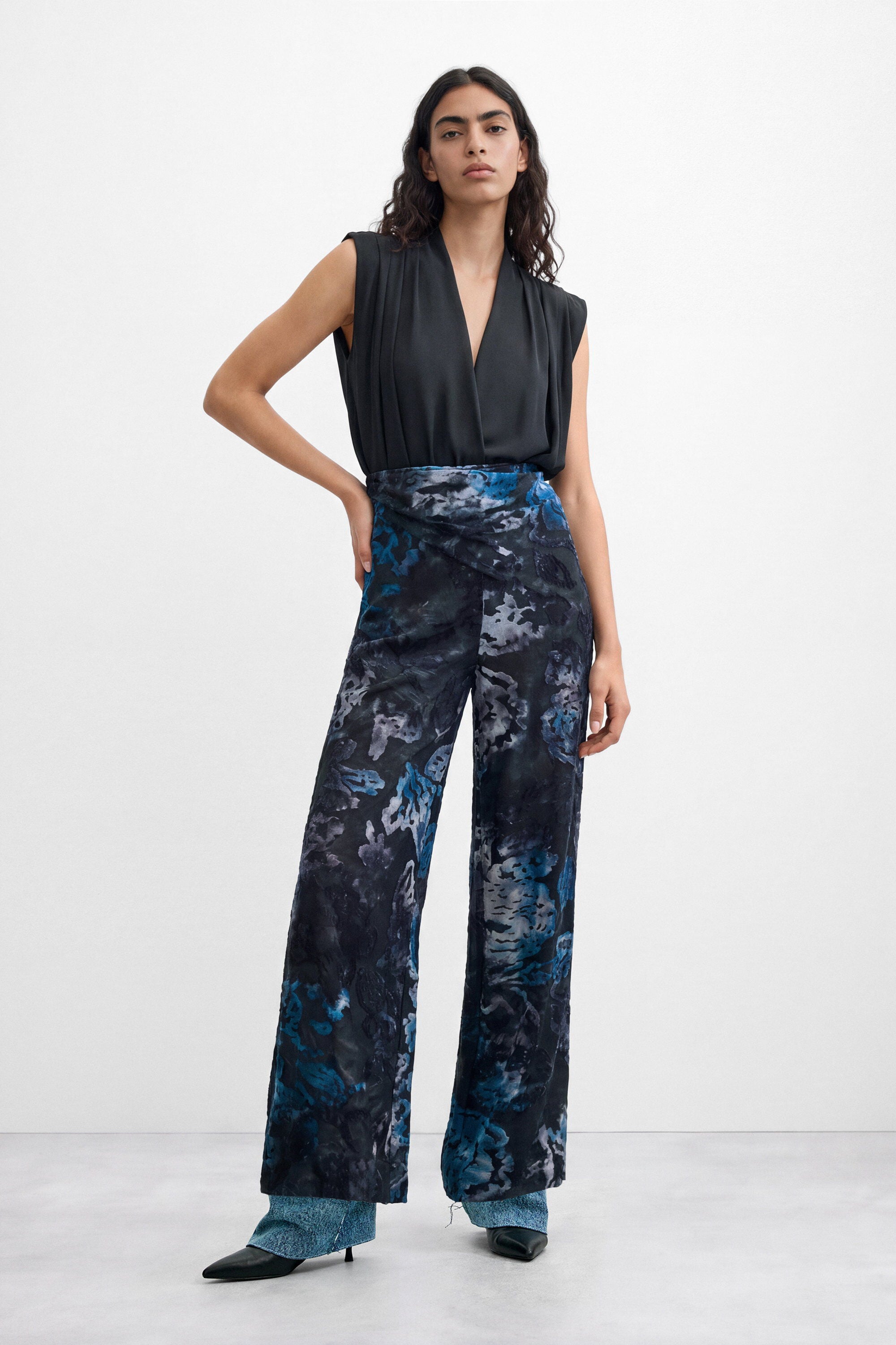 Desigual Lange jumpsuit met flockprint