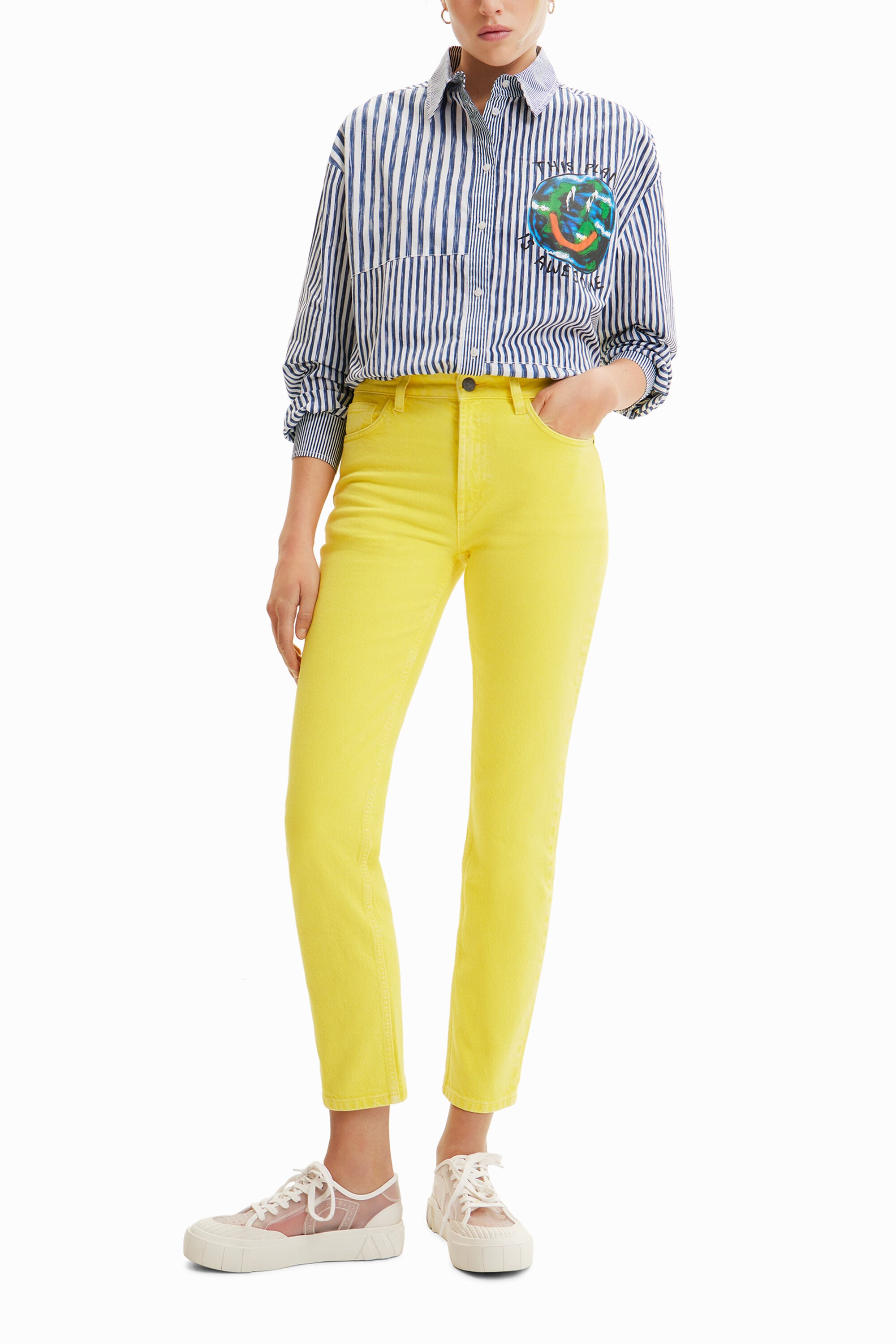 Desigual Straight jeans in geel
