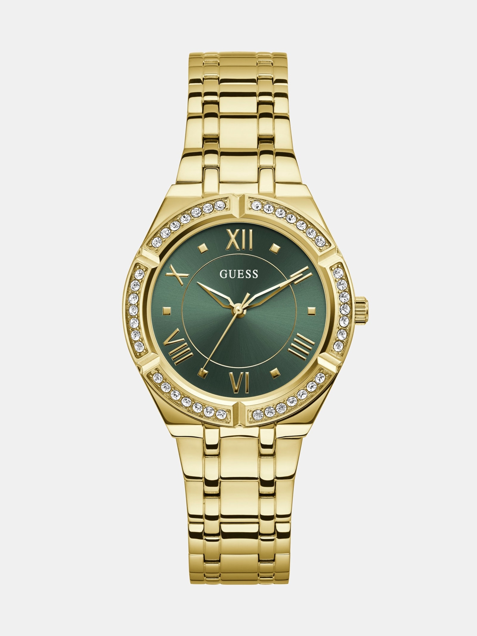 Guess Analoog Horloge Kristallen in goud