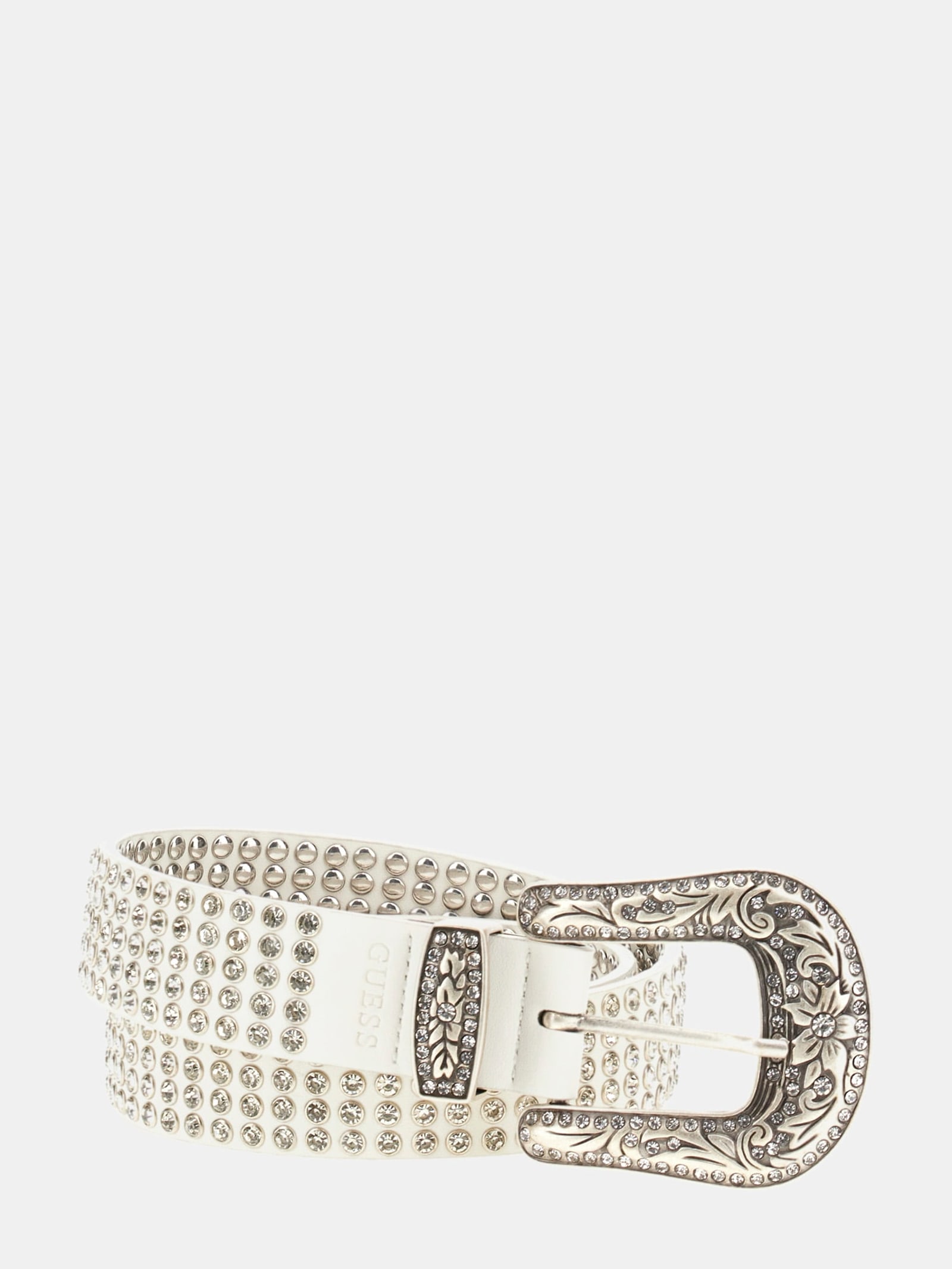 Guess Ceintuur Met Siersteentjes in wit