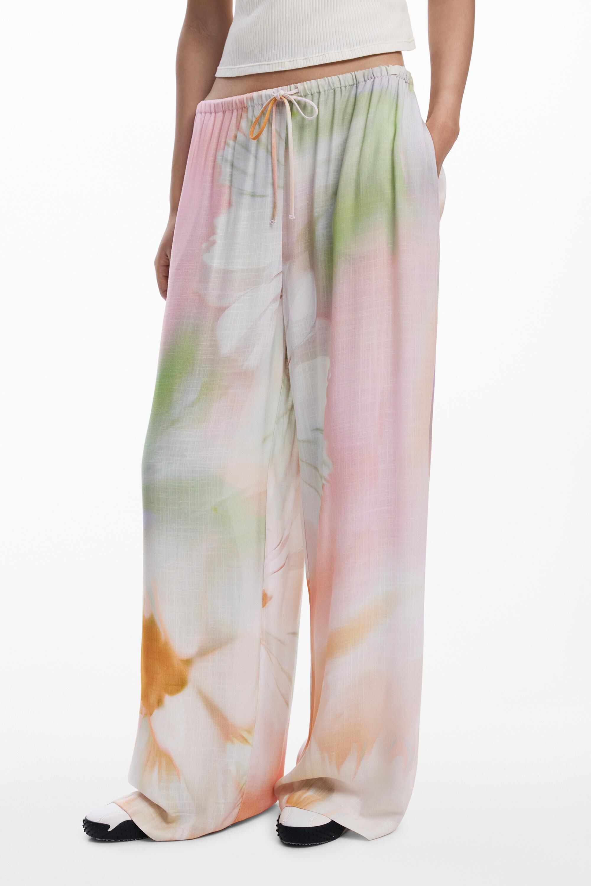 Desigual Aquarel vloeiende broek