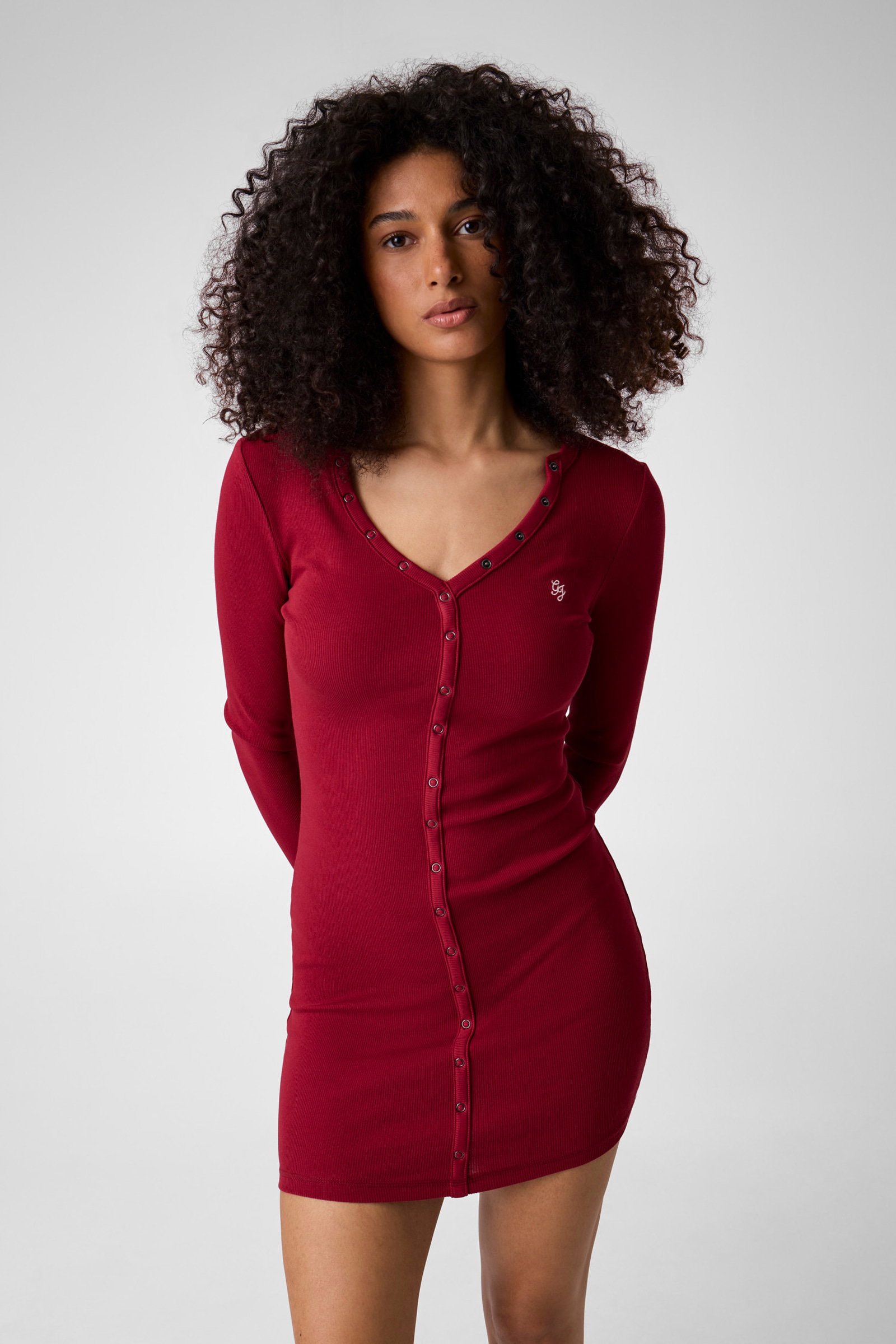 Guess V-Hals Mini Dress in rood