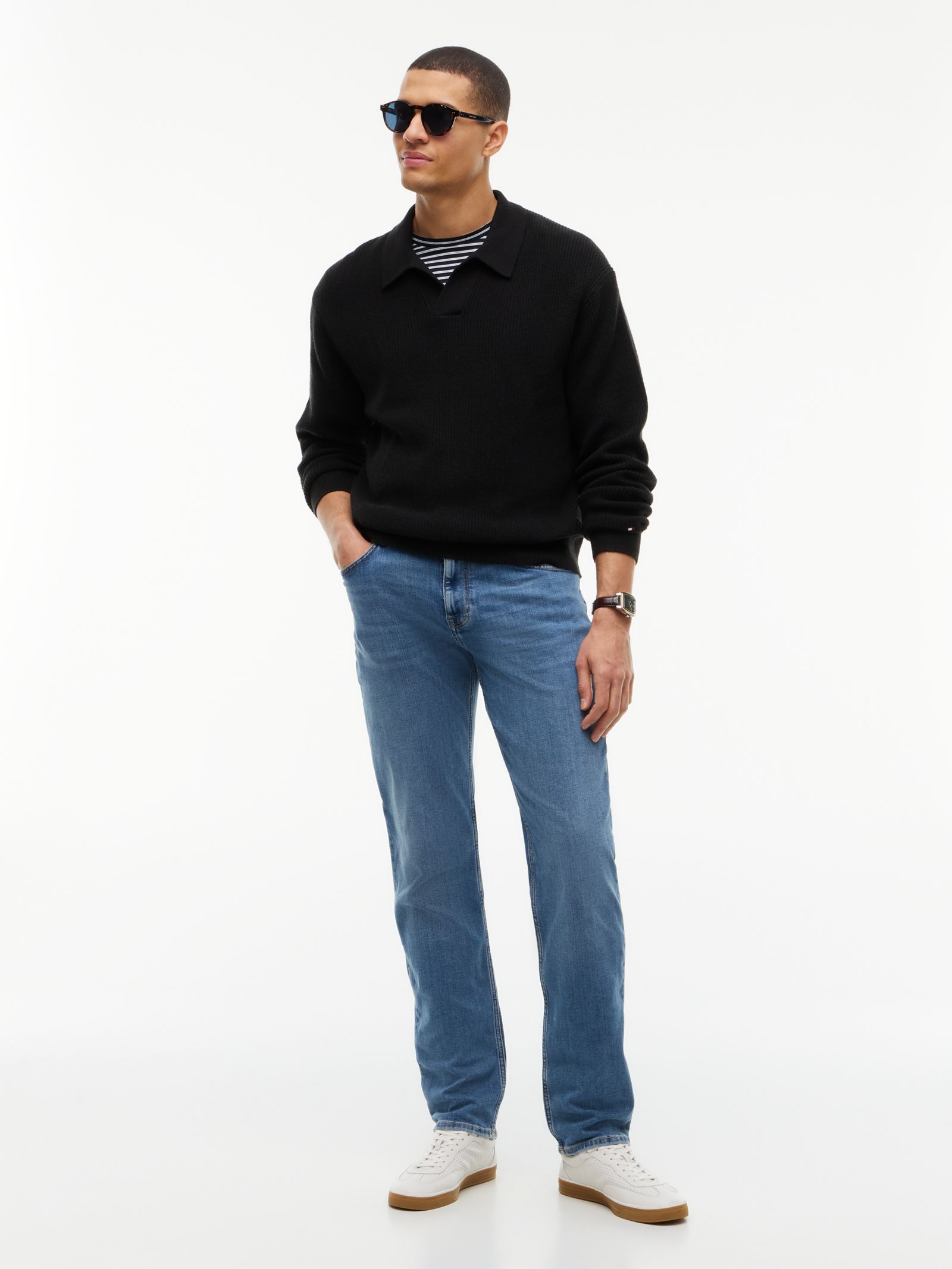 Tommy Hilfiger Denton slim straight jeans met fading in blauw