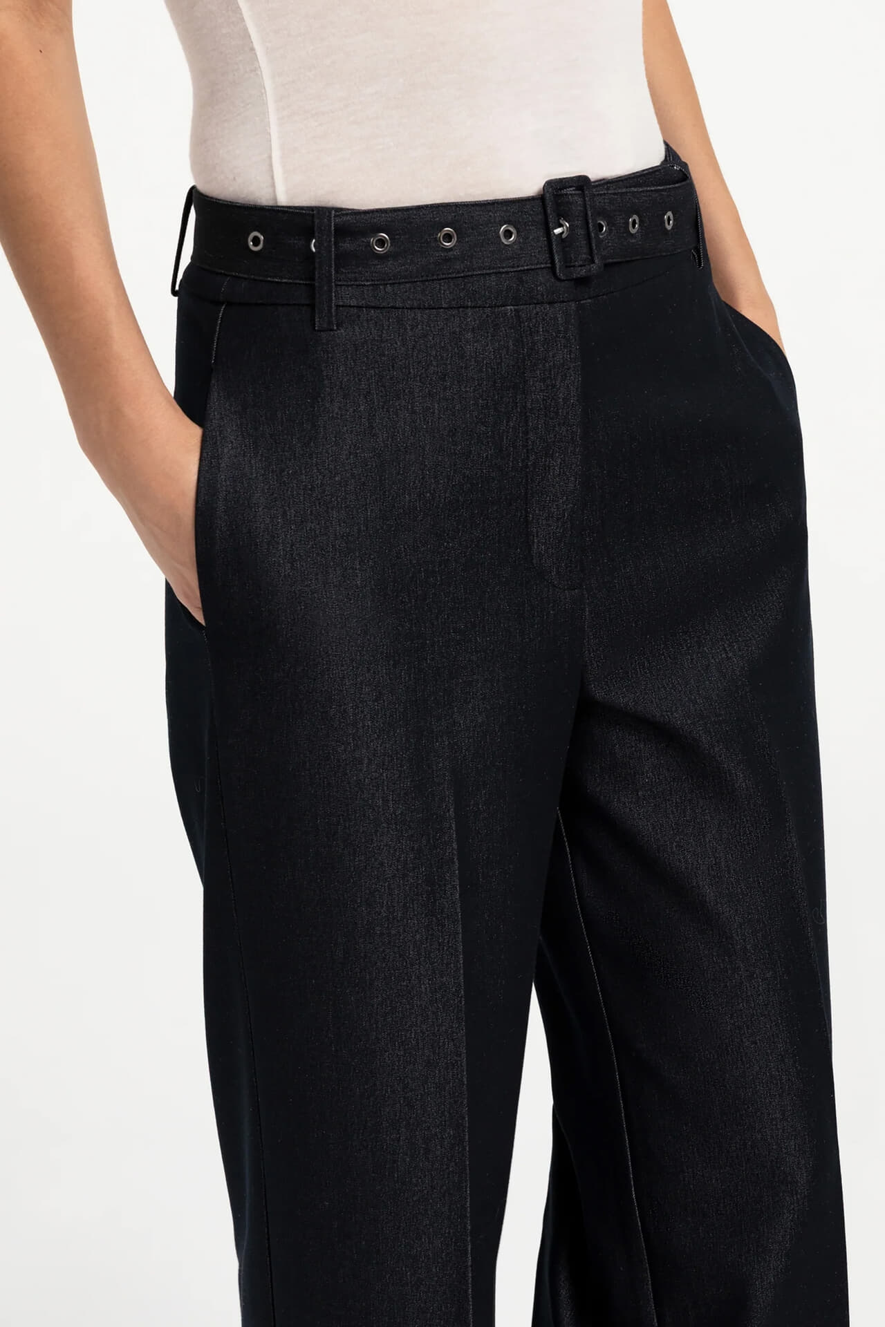 Yaya Broek met wijde pijpen Zwart dames