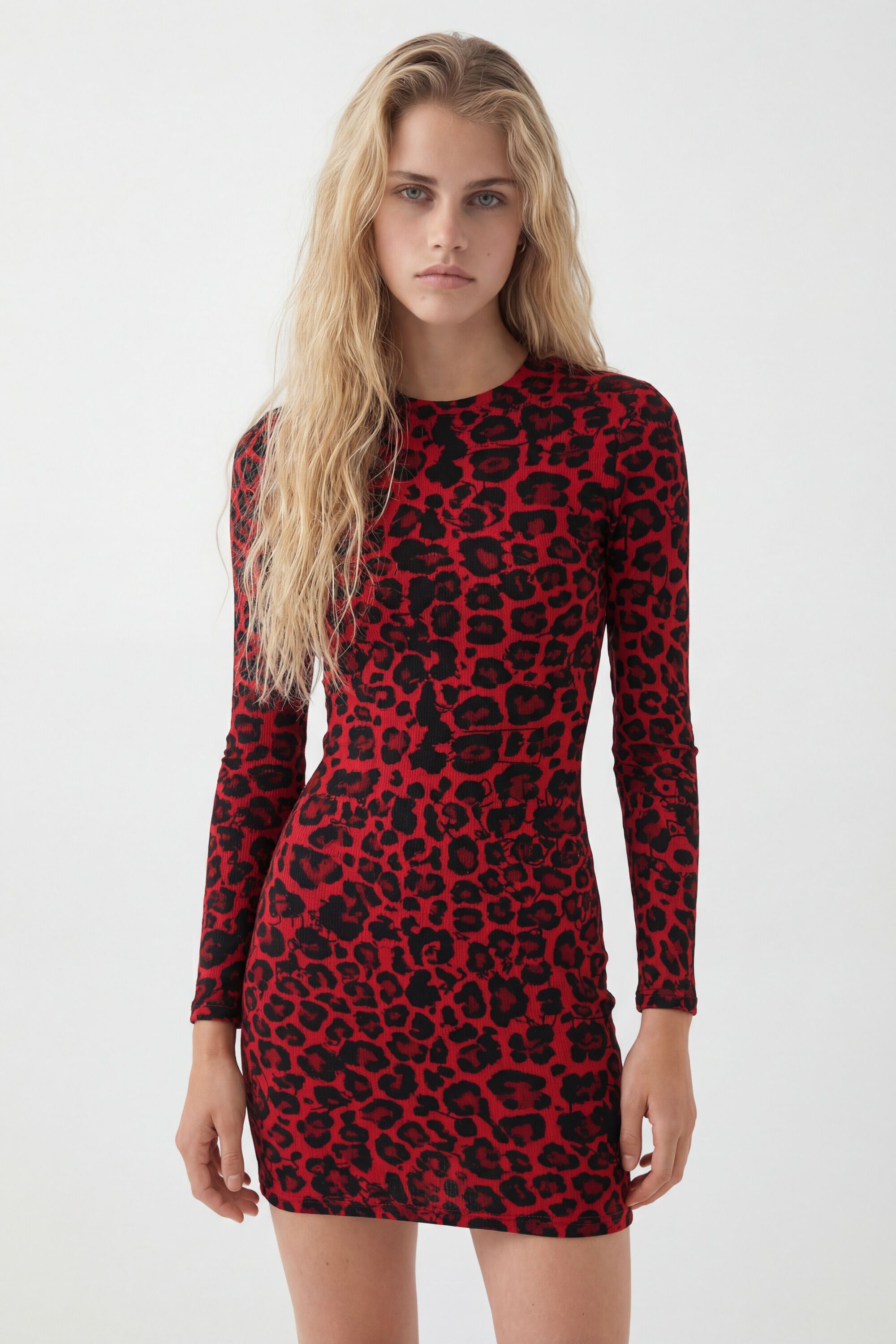 Desigual Korte slim fit jurk met luipaardprint