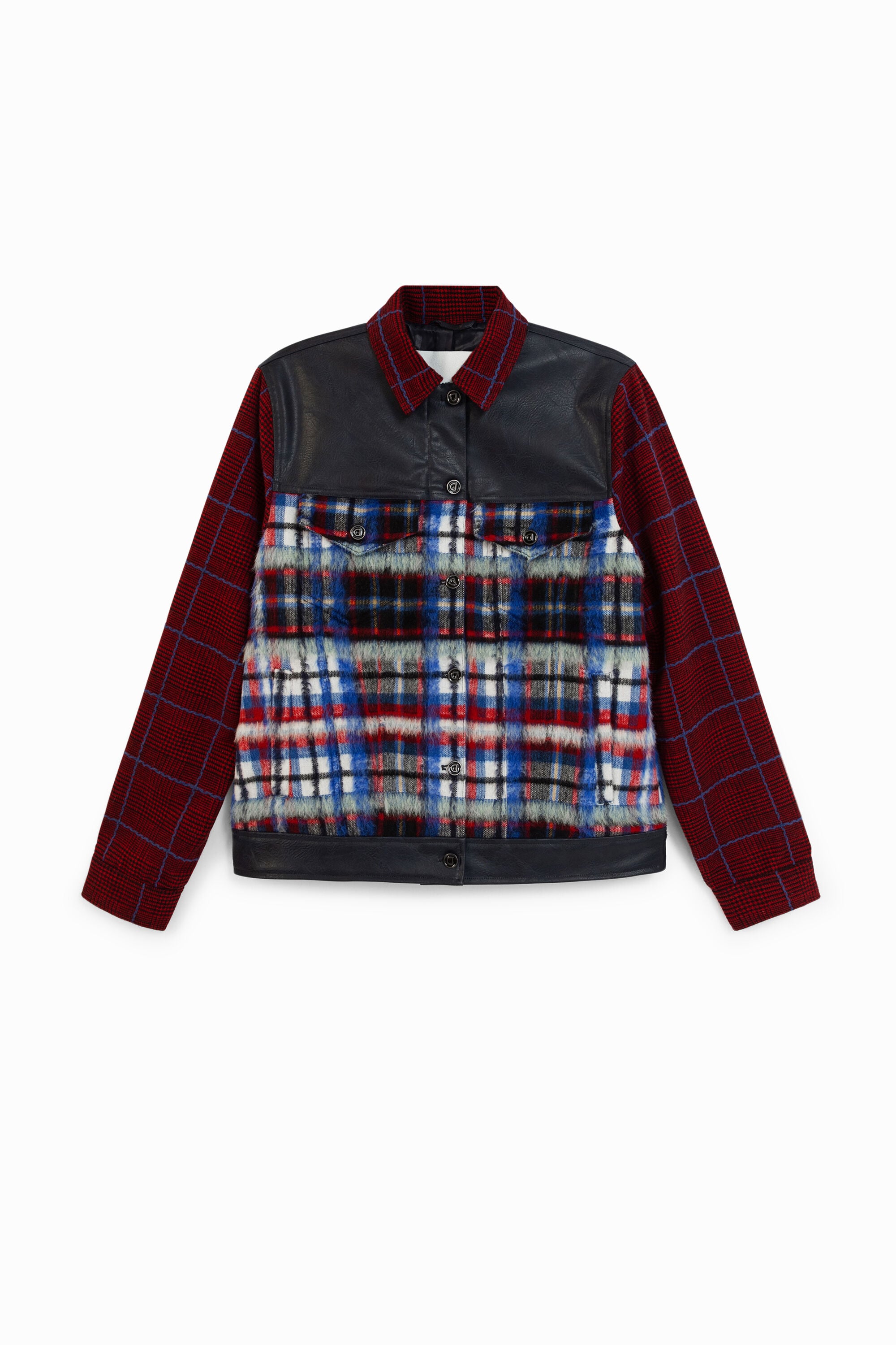 Desigual Geruit jack met teddy-effect