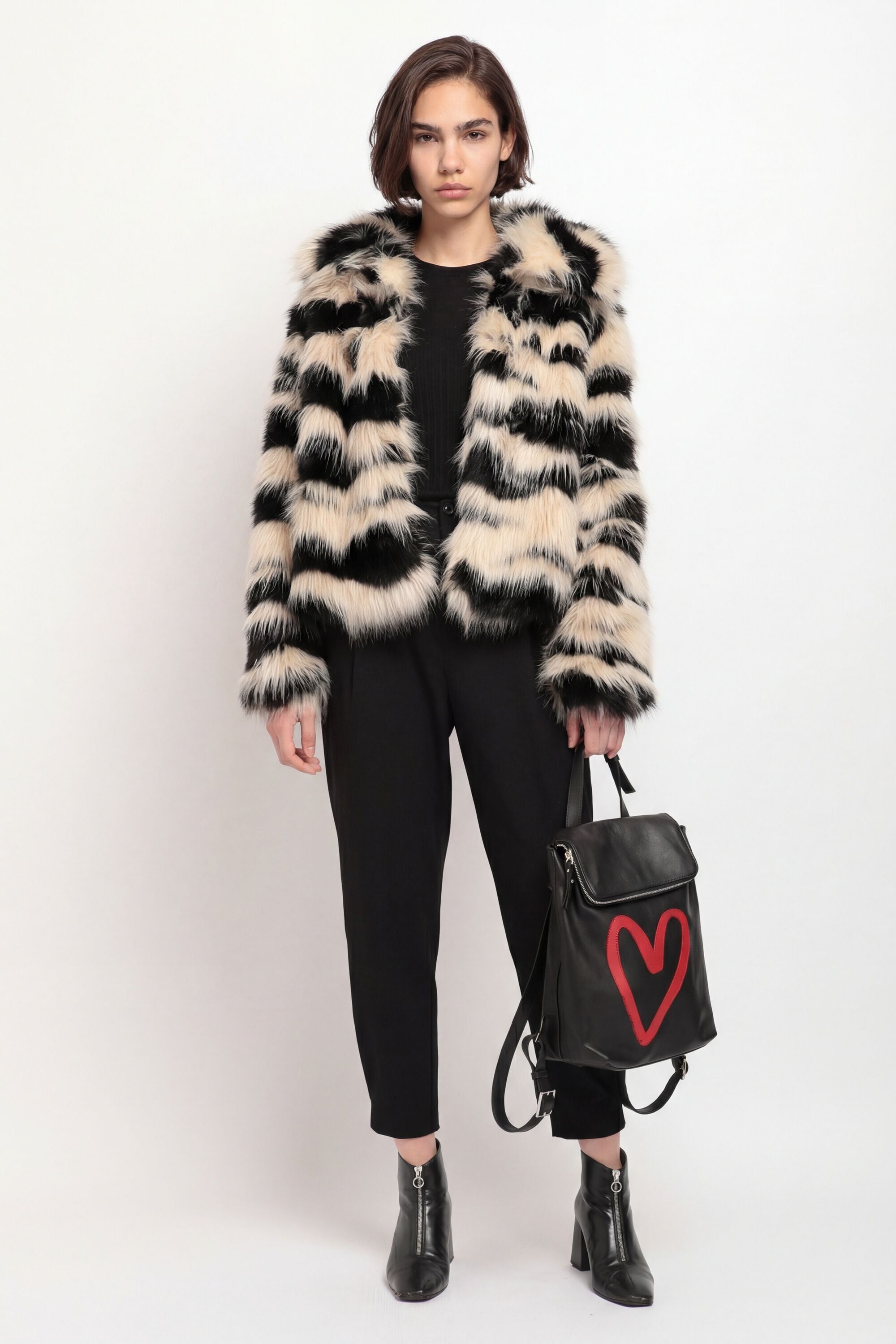 Desigual Geplooide zwarte broek