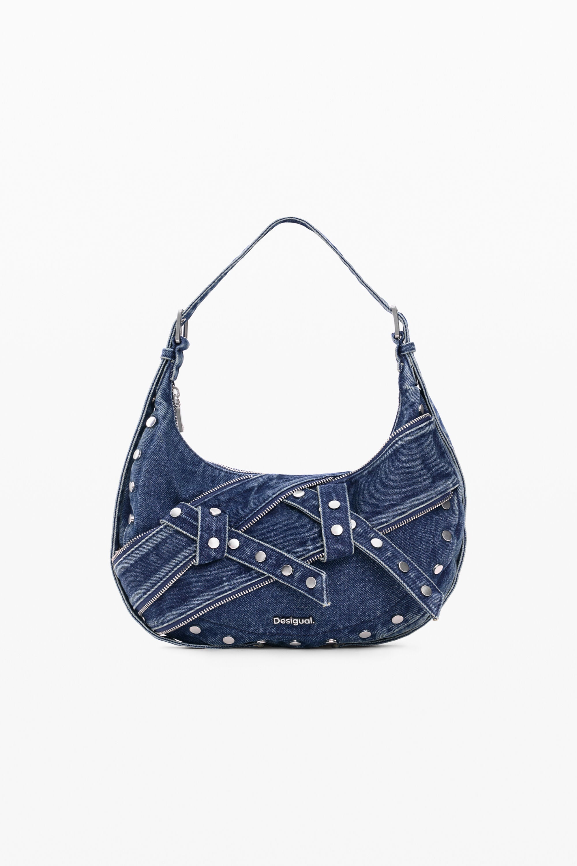 Desigual Middelgrote denimtas in blauw