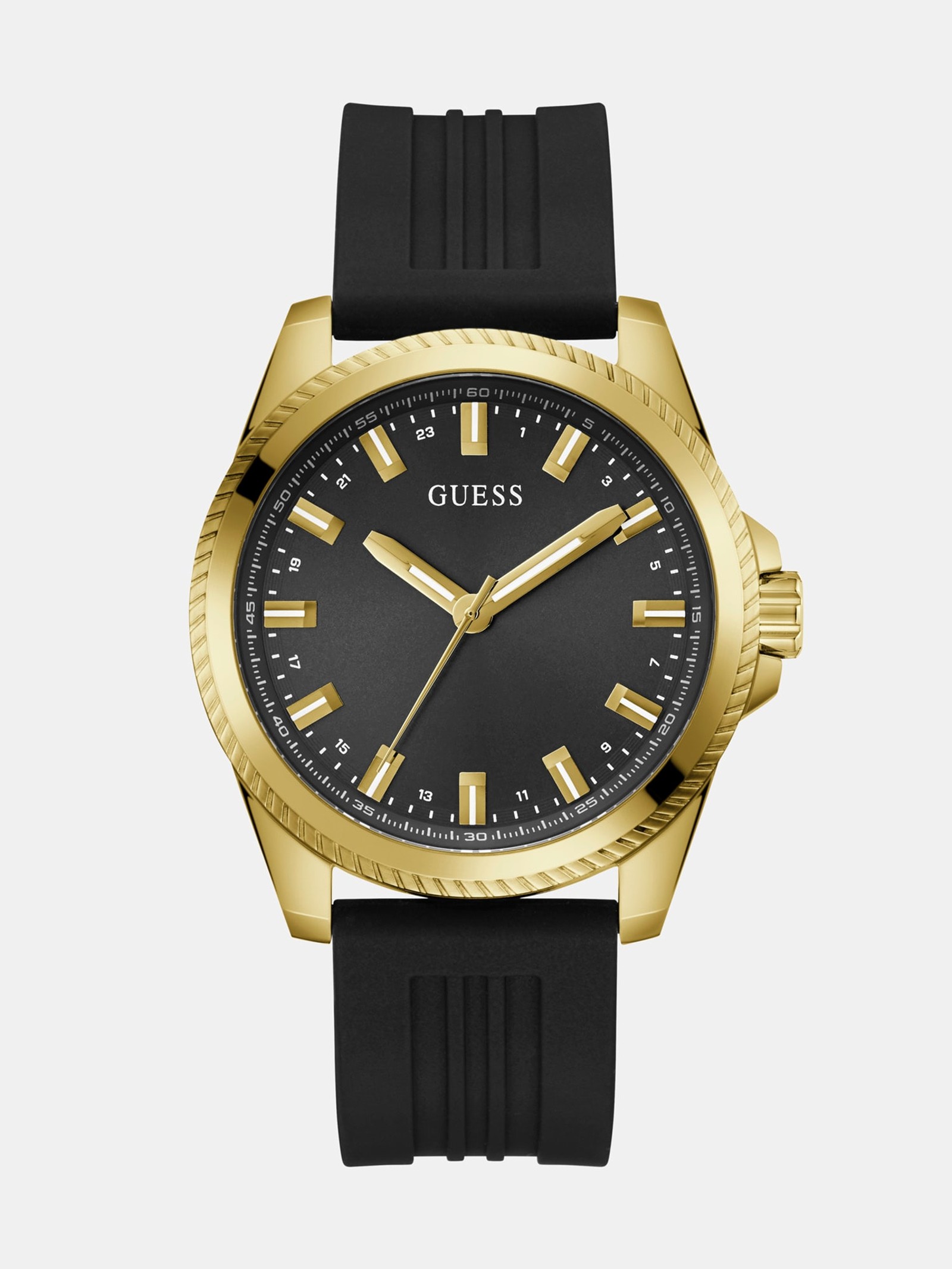 Guess Analoog Siliconen Horloge for men in zwart