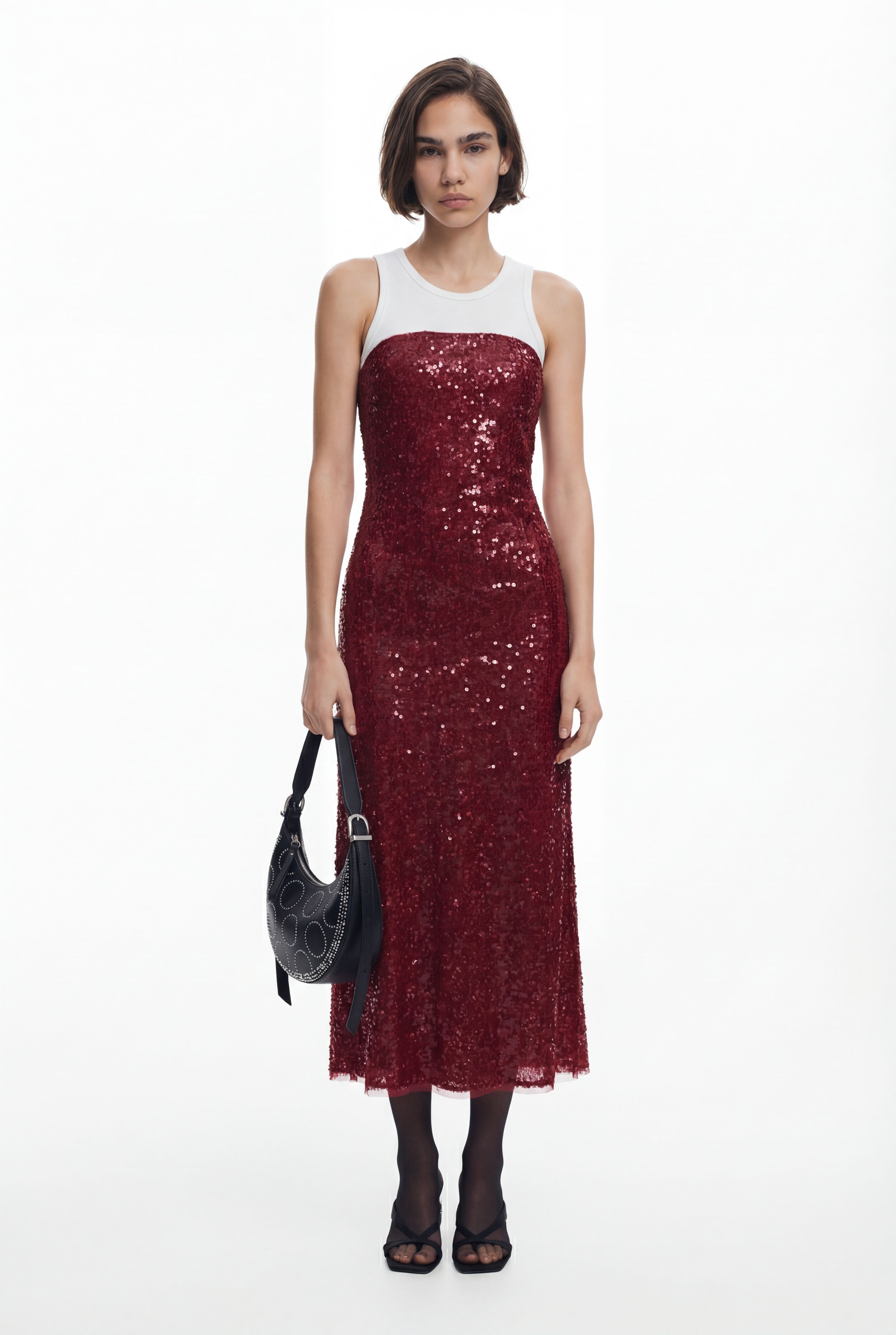 Desigual Gecombineerde midi-jurk in rood