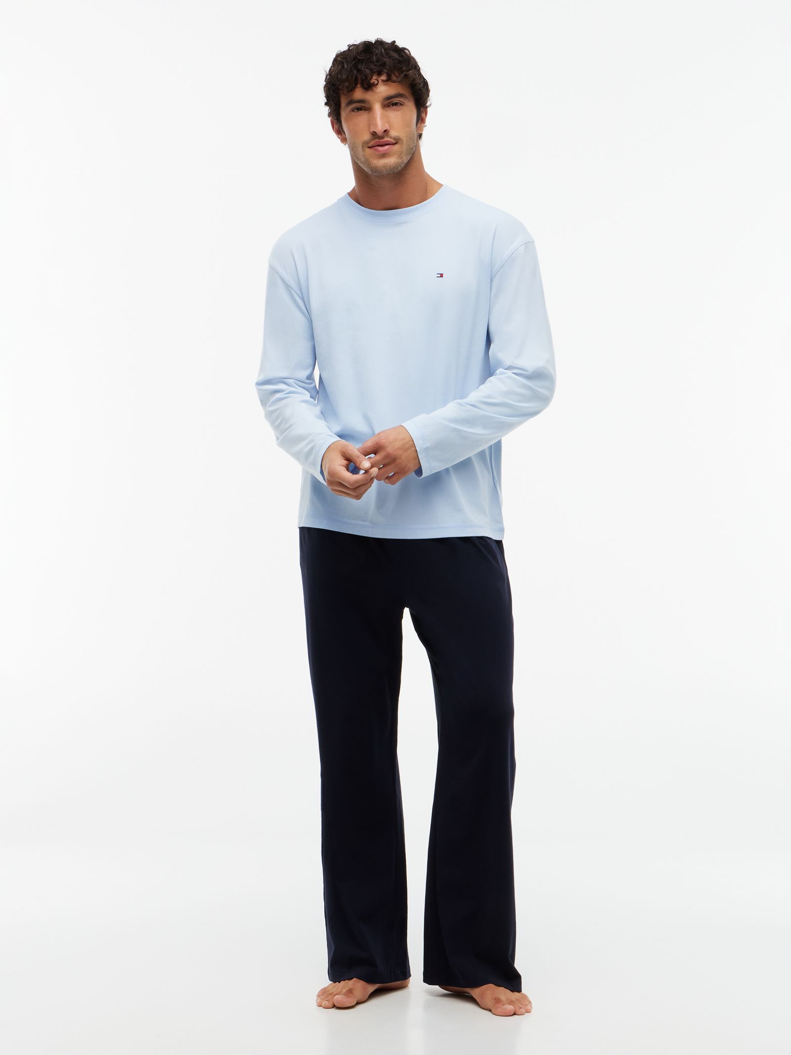 Tommy Hilfiger TH Original Pyjamaset met lange mouwen in blauw
