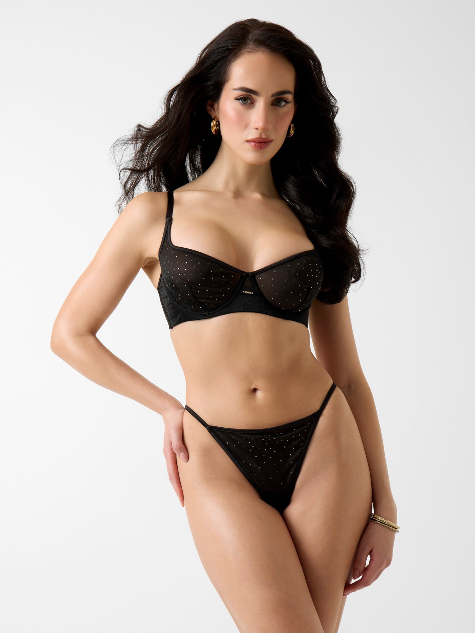Guess Isa Mesh Balconette Bh in zwart