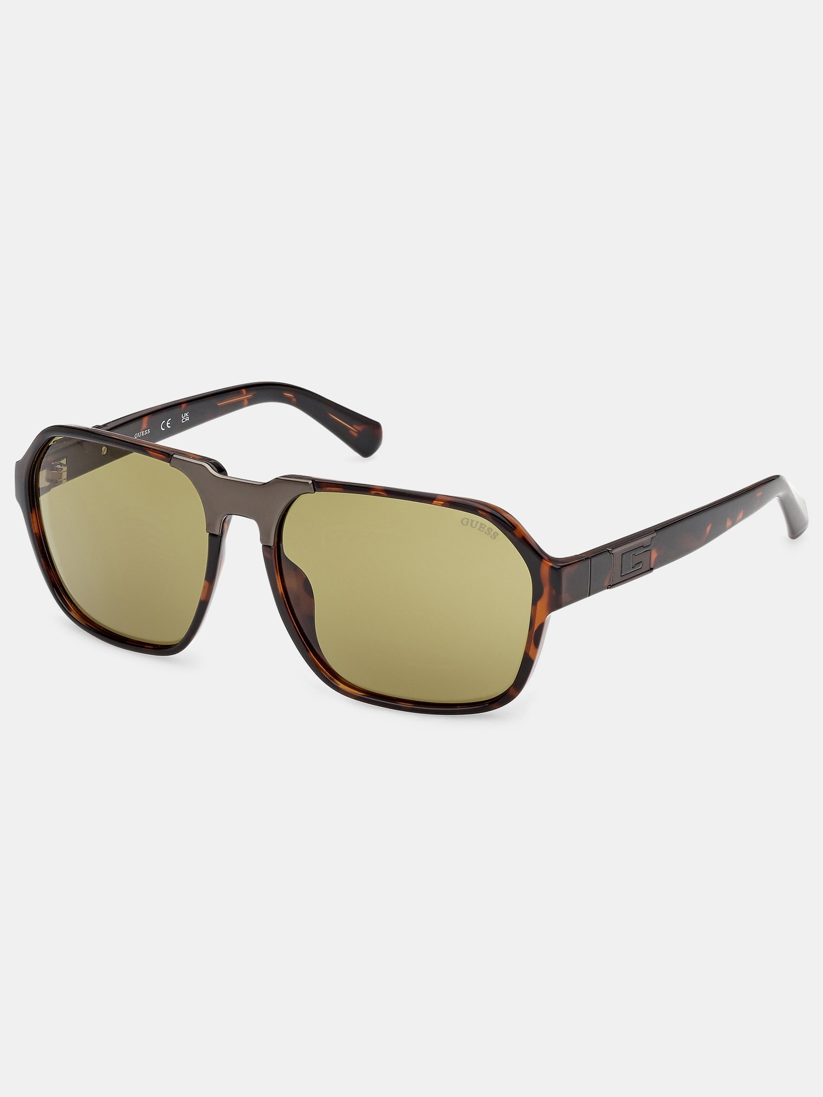 Guess Vierkante Zonnebril for men in bruin