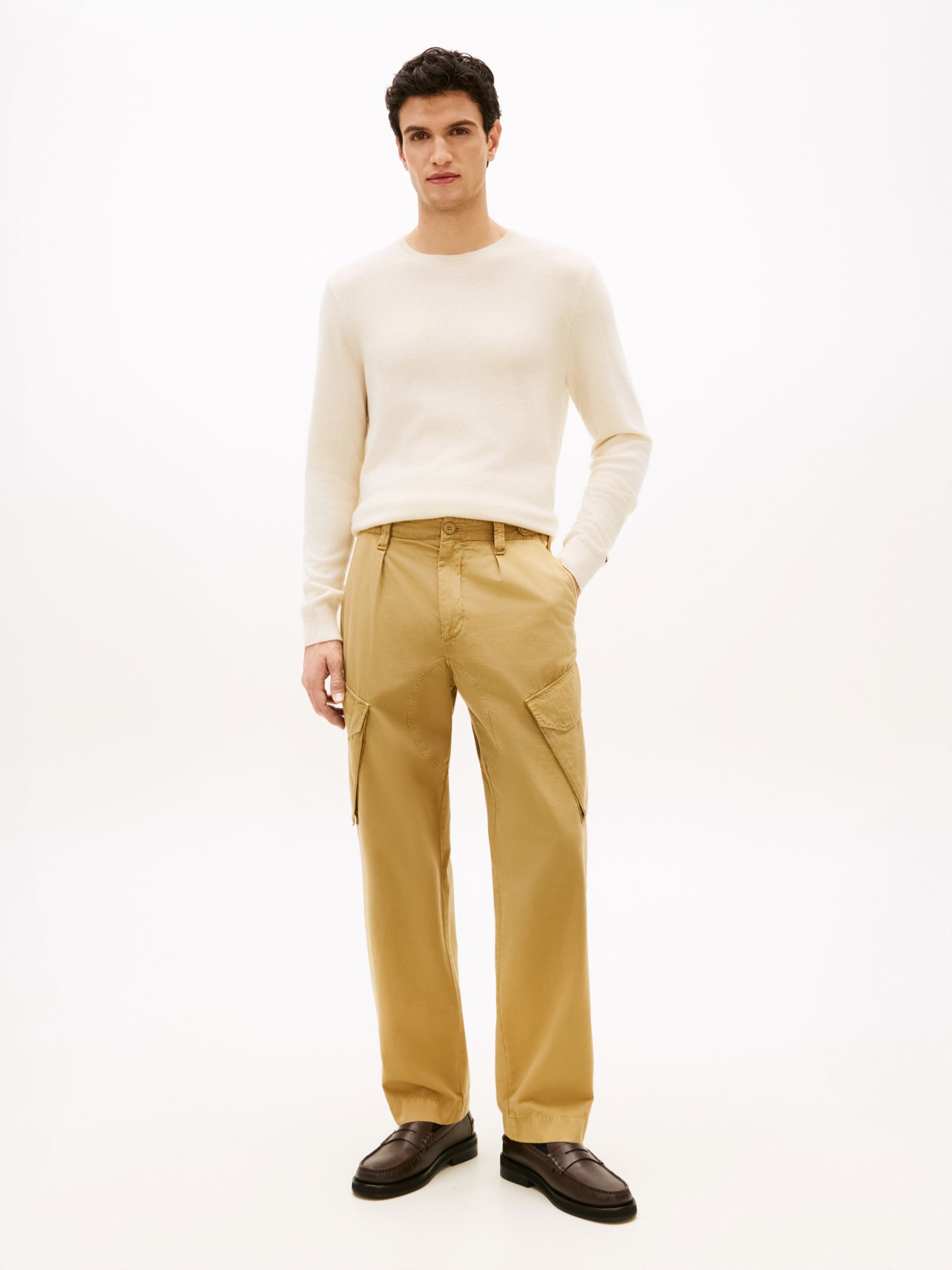 Tommy Hilfiger straight cargobroek van twill