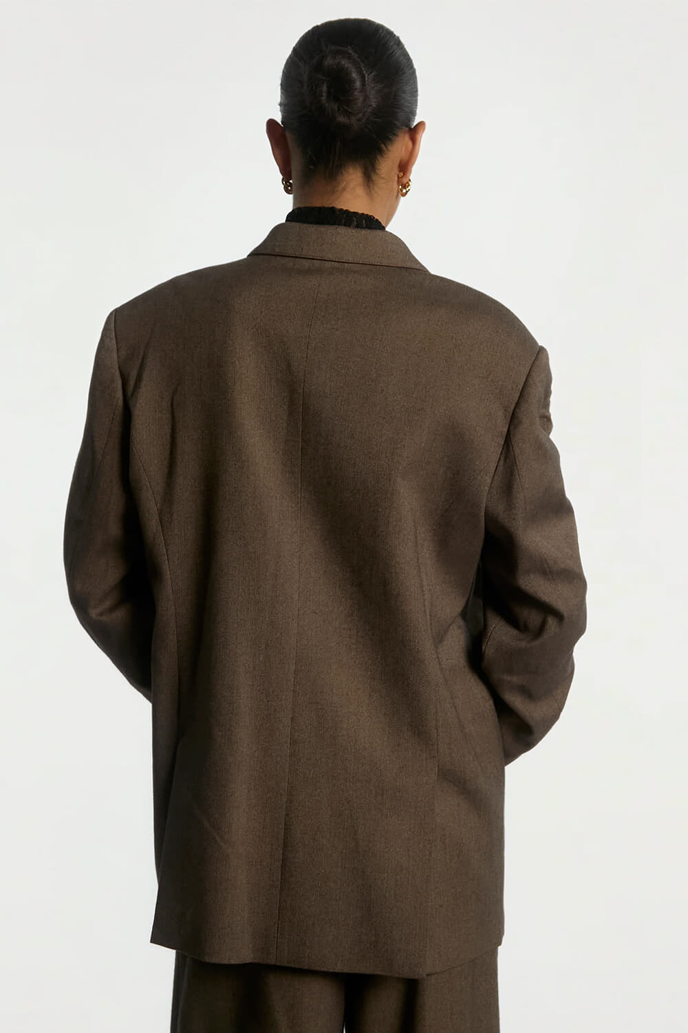 Aaiko Blazer Kandal Double Tweed Bruin dames
