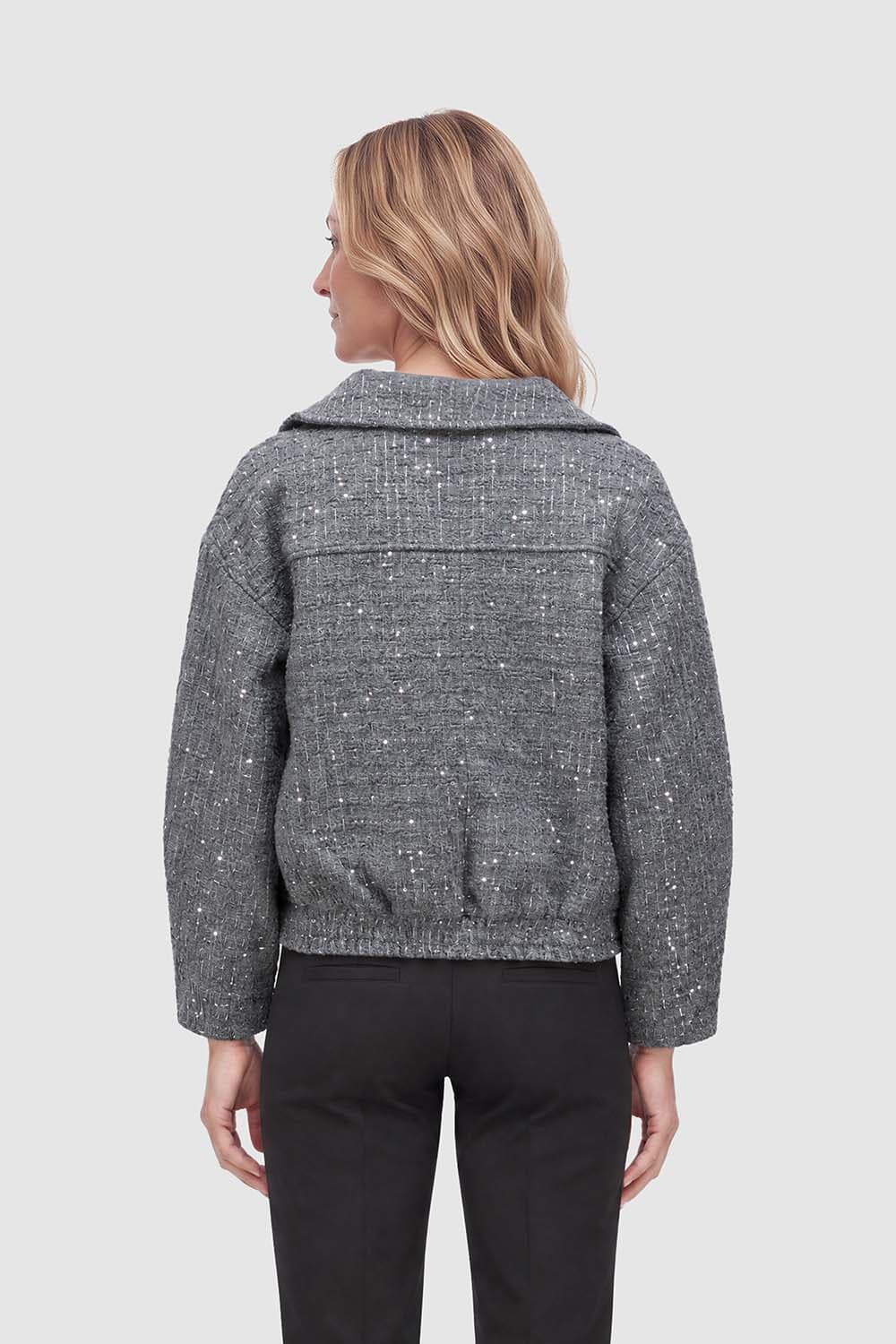 Vila Bomberjack Alicia Glitter Antraciet dames