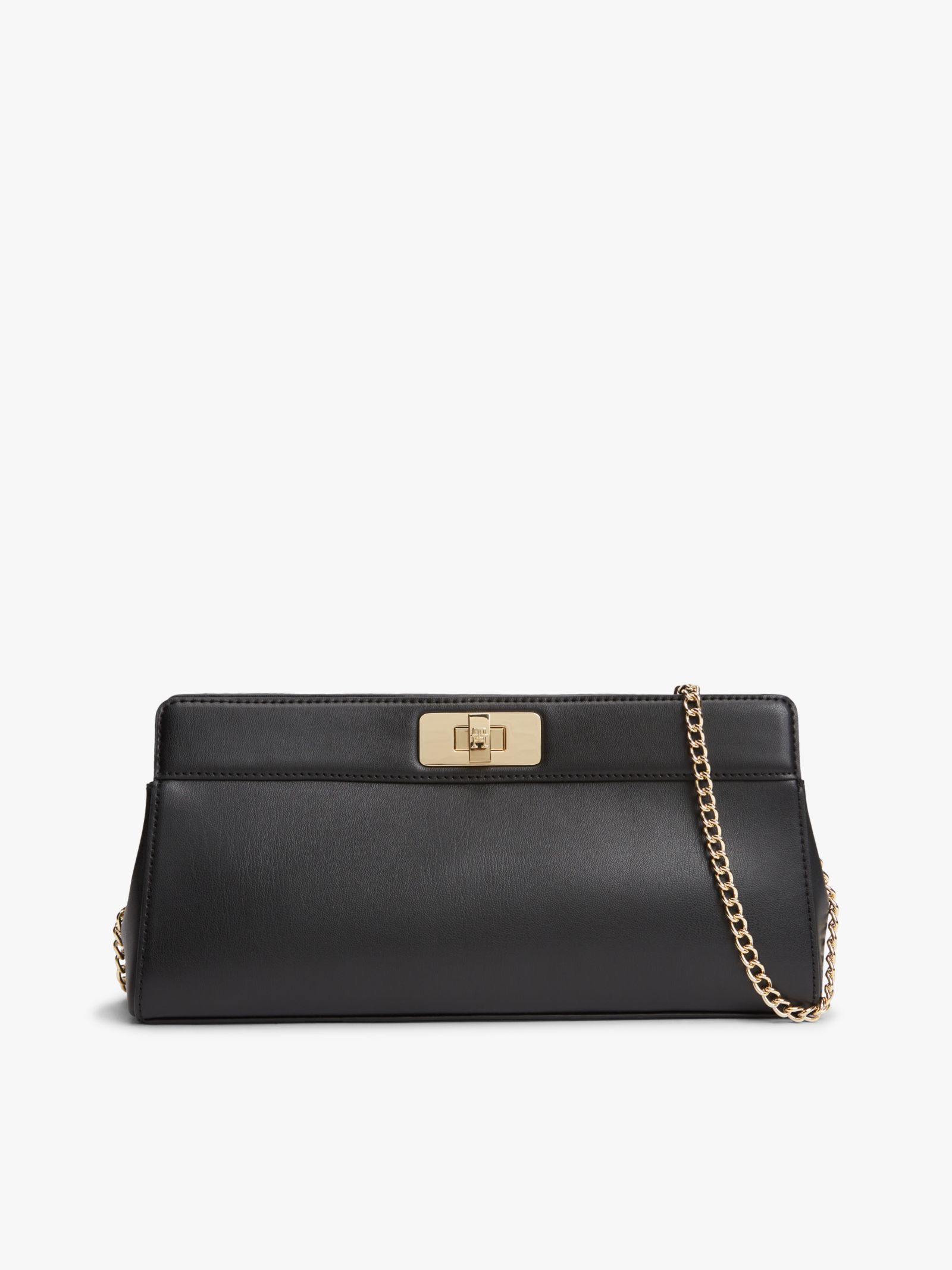 Tommy Hilfiger TH Modern Clutch Mert ketting en TH Monogram in zwart