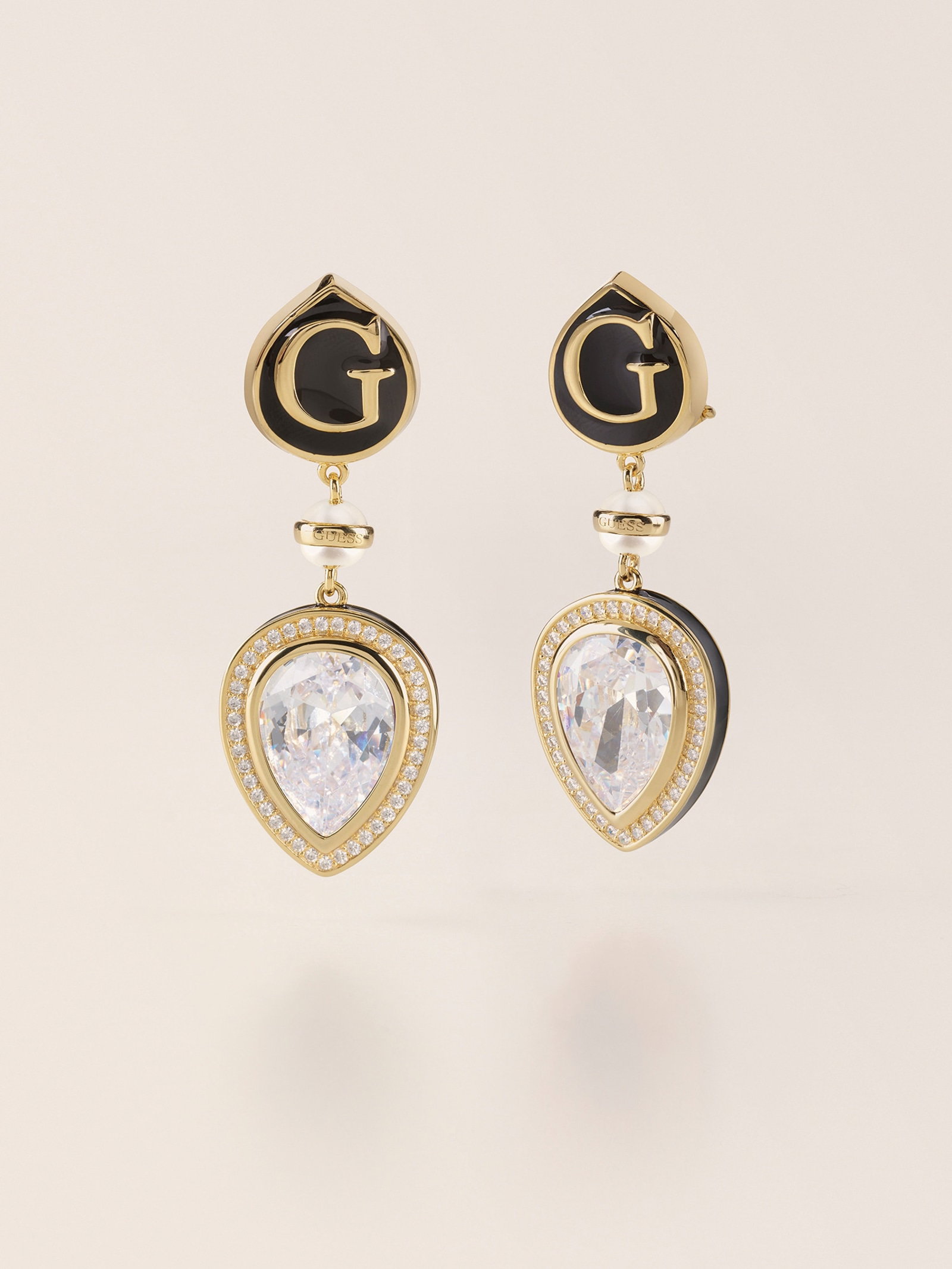 Guess Wild Orchid Oorhangers in goud