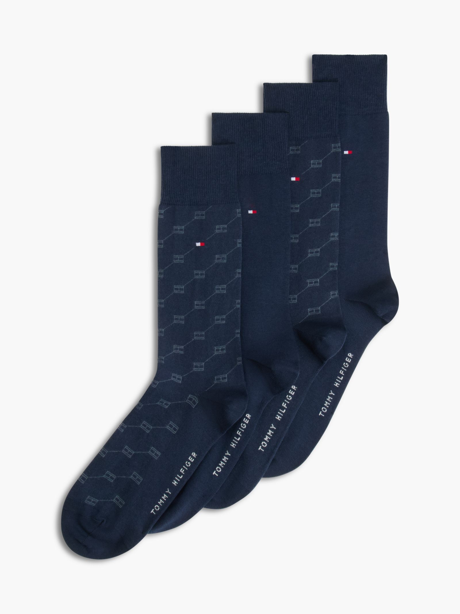 Tommy Hilfiger Set van 4 paar sokken met vlaggenprint in marine
