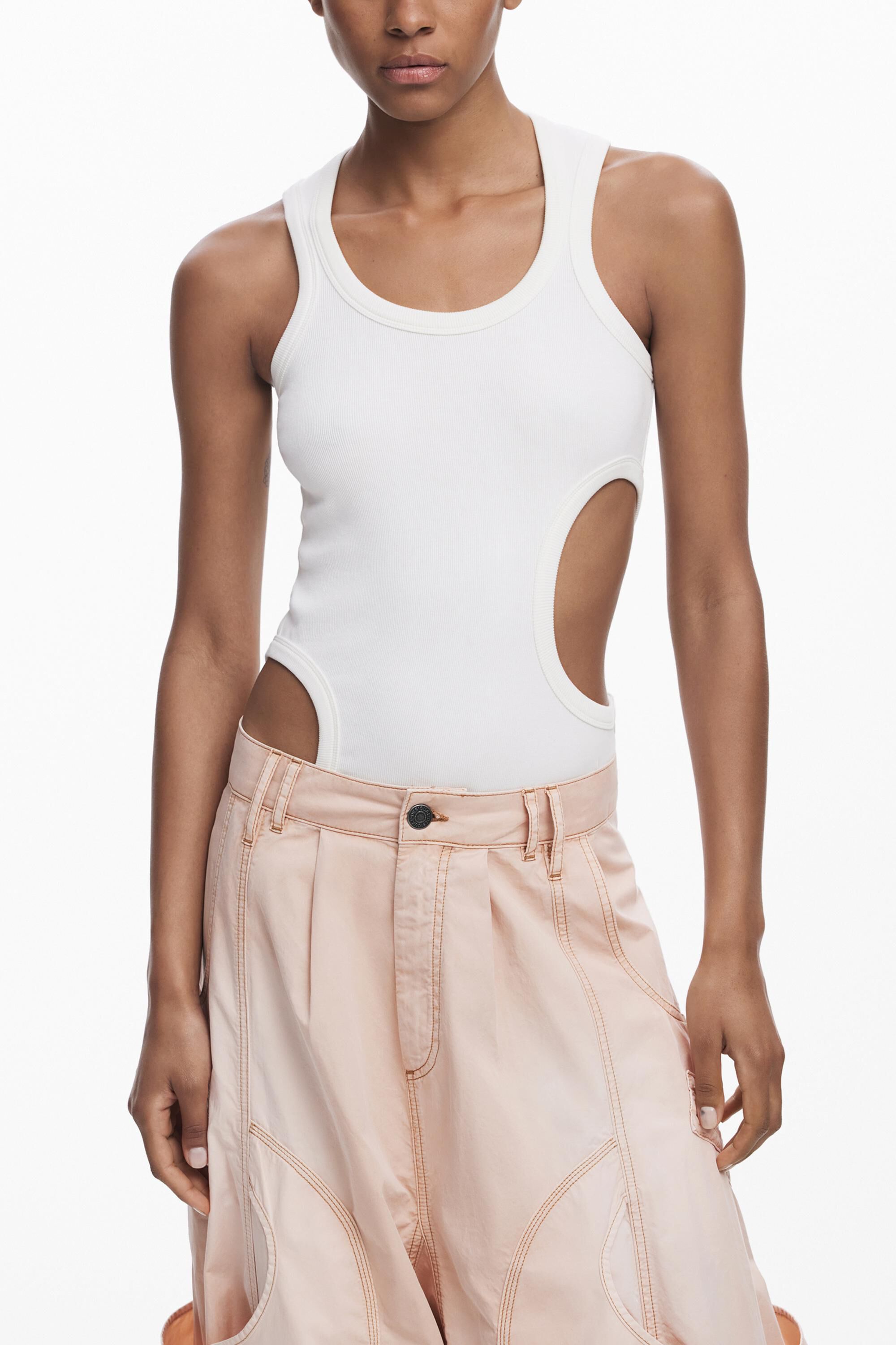 Desigual Cut-out mouwloos T-shirt