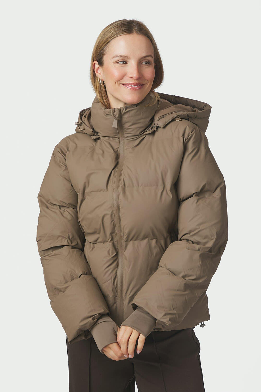Neo Noir Puffer Jas Fox Taupe dames