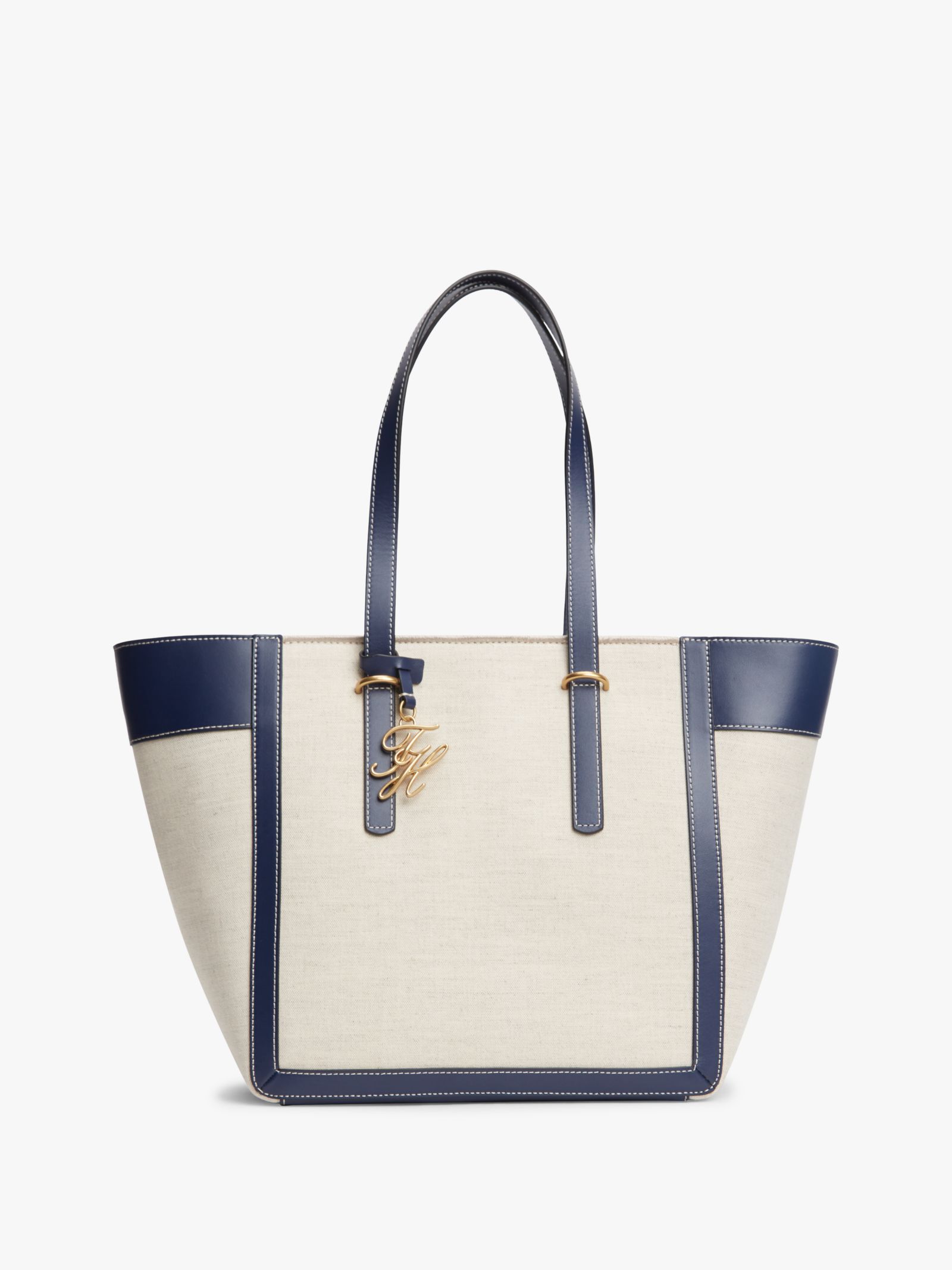Tommy Hilfiger Canvas shopper van linnenmix met logobedel
