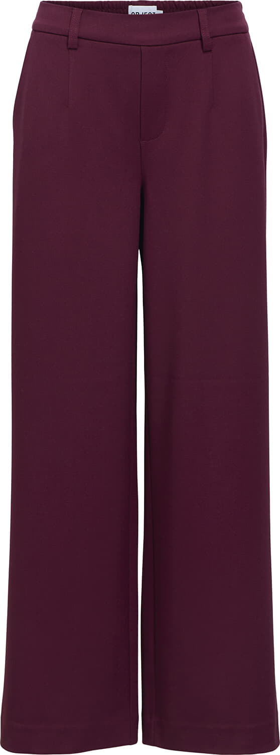 Object Pantalon Lisa Wide Bordeaux Rood dames