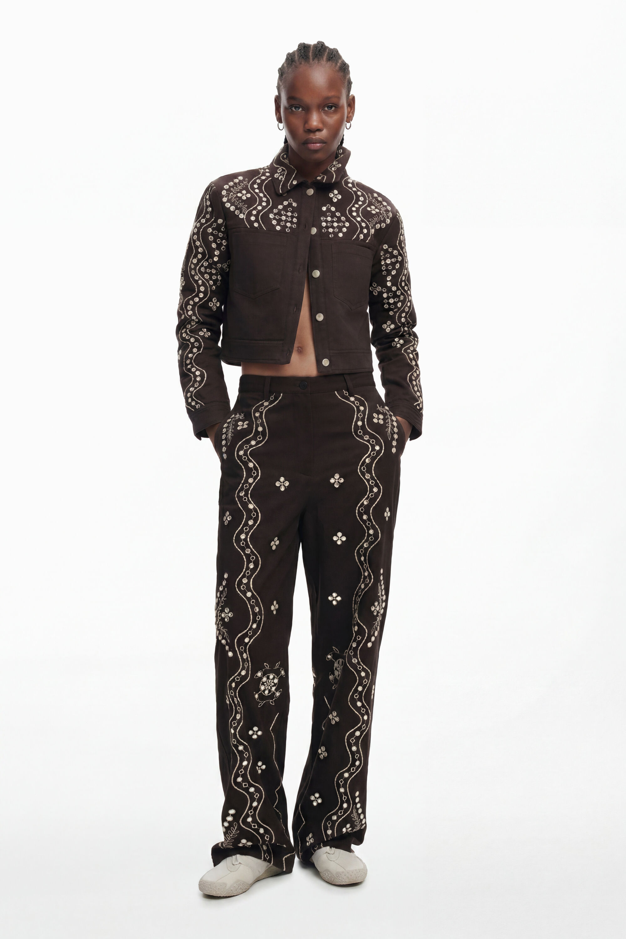 Desigual Lange broek met spiegels