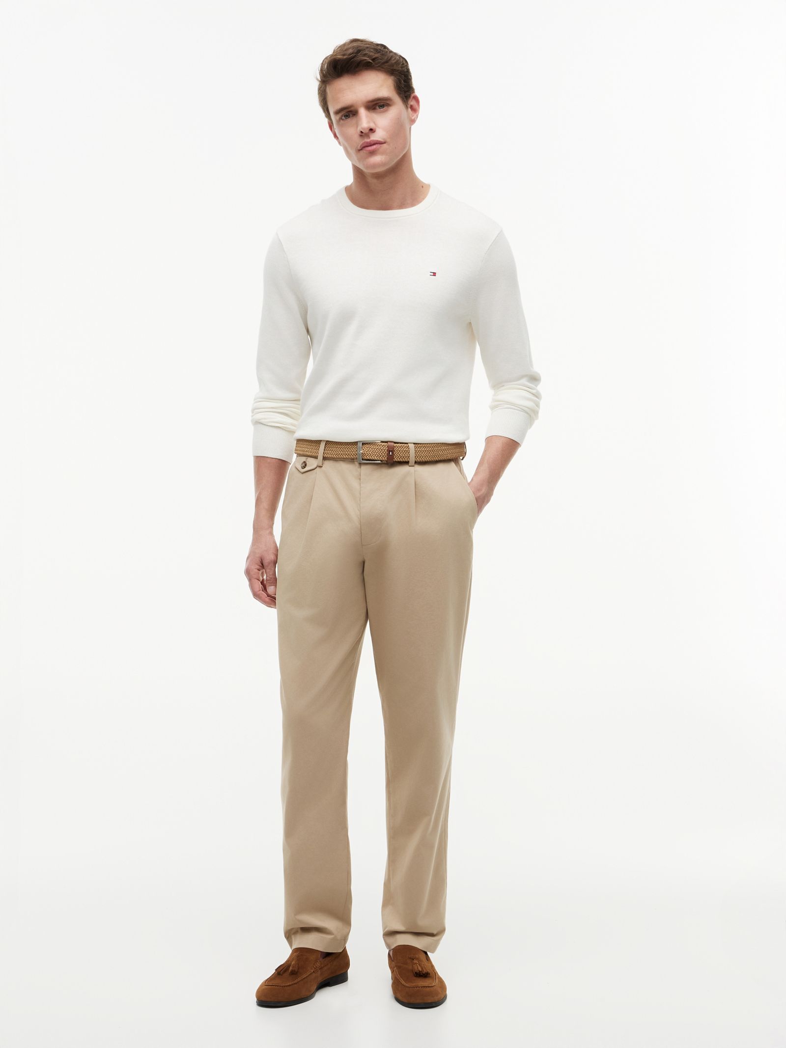 Tommy Hilfiger Harlem Tech Tapered Chino van Twill in beige