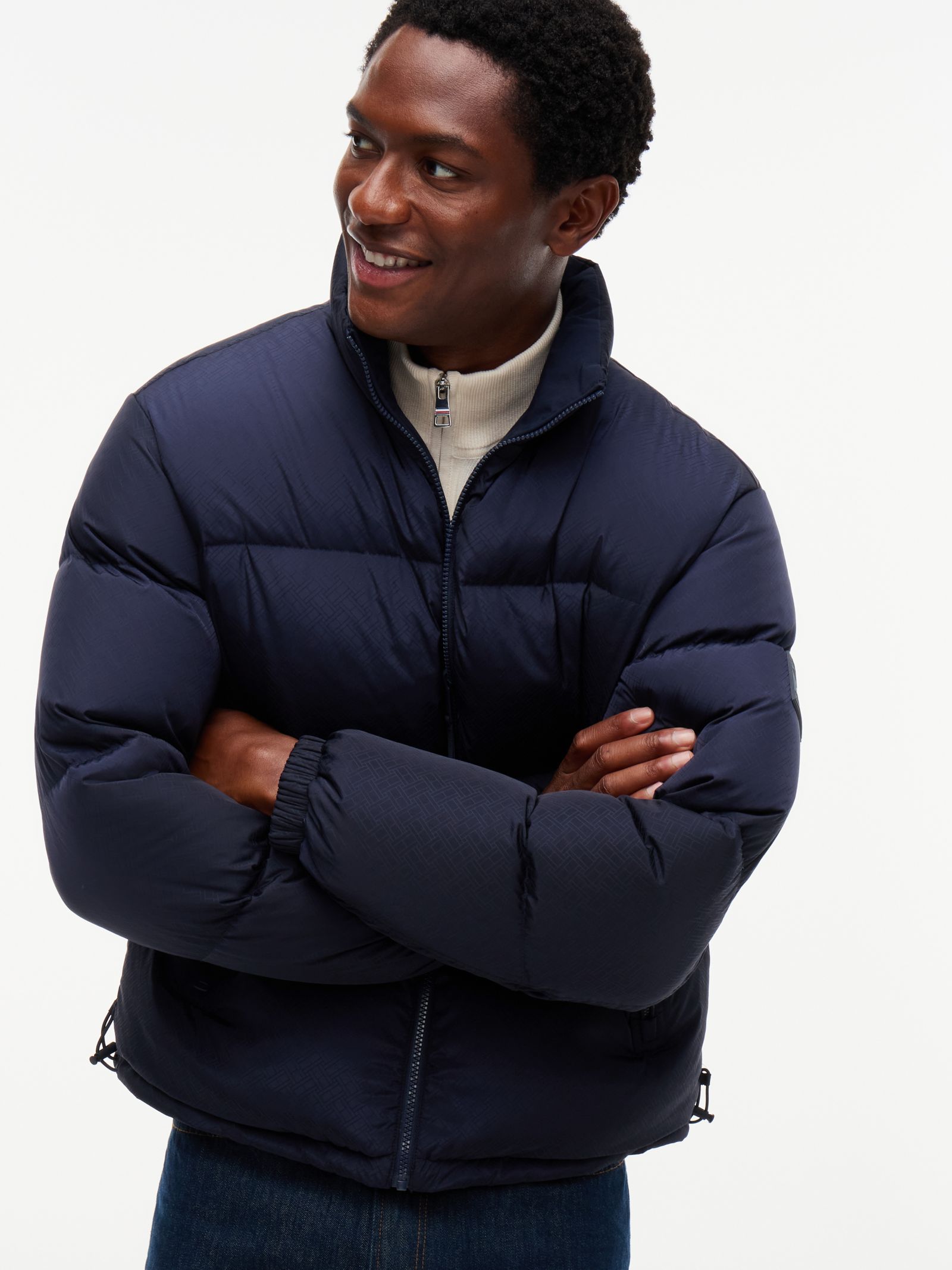 Tommy Hilfiger Reversible jacquard pufferjack met dons
