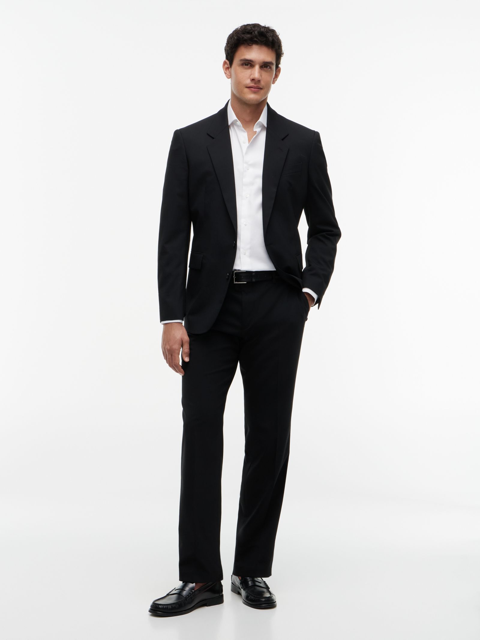 Tommy Hilfiger Tech wolmix broek met persvouwen in zwart