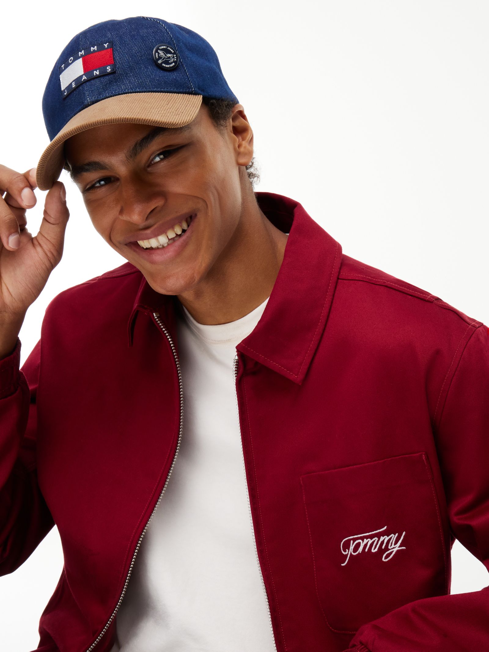 Tommy Jeans Denim Corduroy Baseballpet met logo