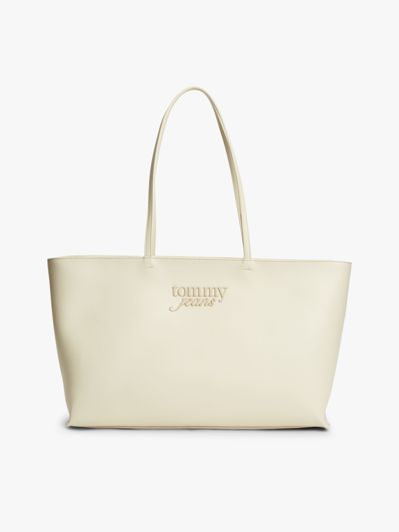 Tommy Jeans Essential Shopper met getextureerd logo in beige