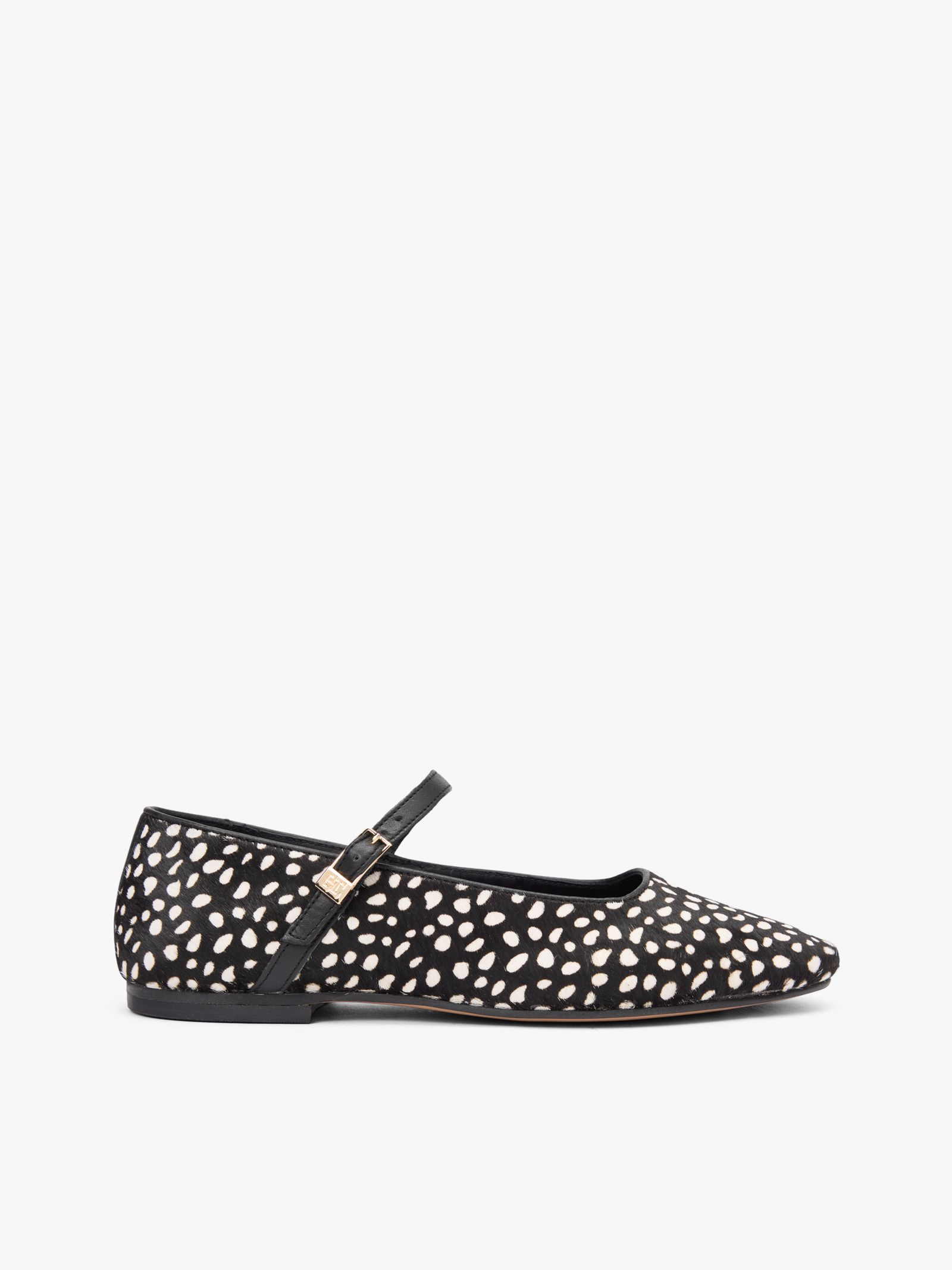 Tommy Hilfiger ballerina met sneeuwluipaardprint en gesp