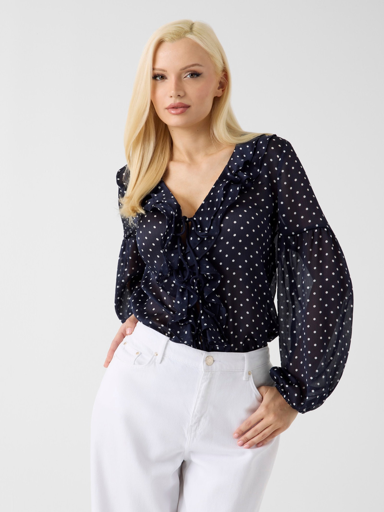 Guess Top Met Ruches in marine