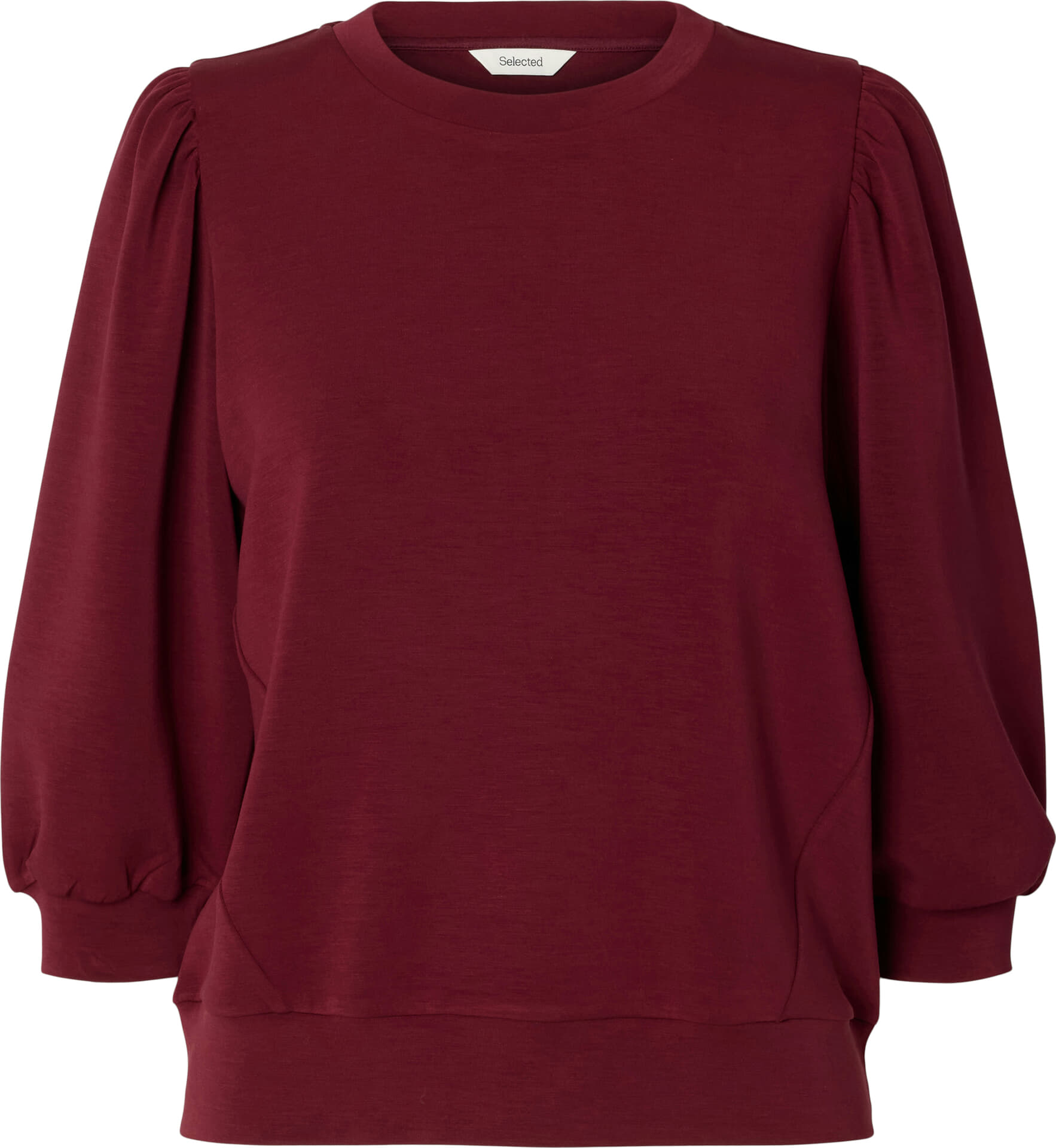 Selected Femme Top Tenny Sweat 3/4 Mouw Bordeaux Rood dames