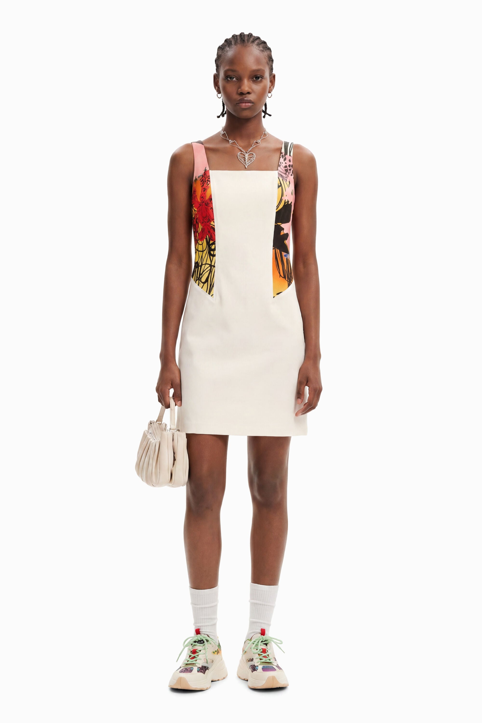 Desigual Mini-jurk orchideeën M. Christian Lacroix in wit