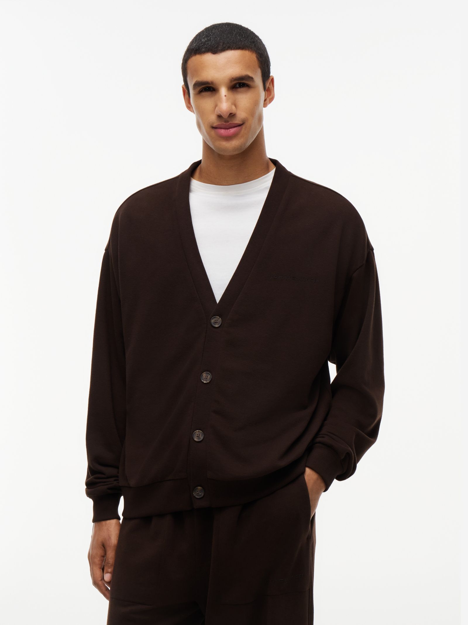 Tommy Hilfiger TH Original Loungevest van French Terry met V Hals