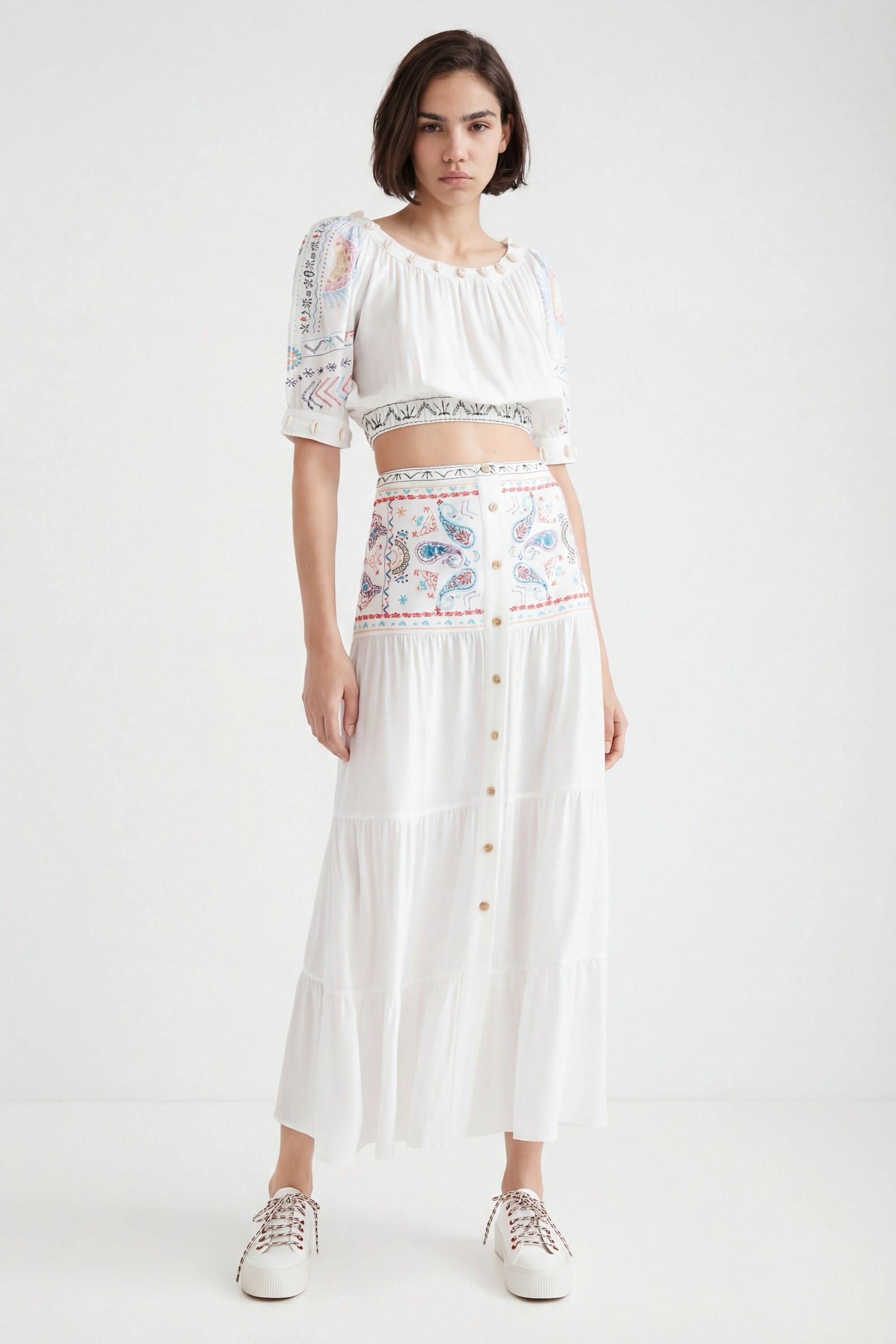 Desigual Lange rok met paisley
